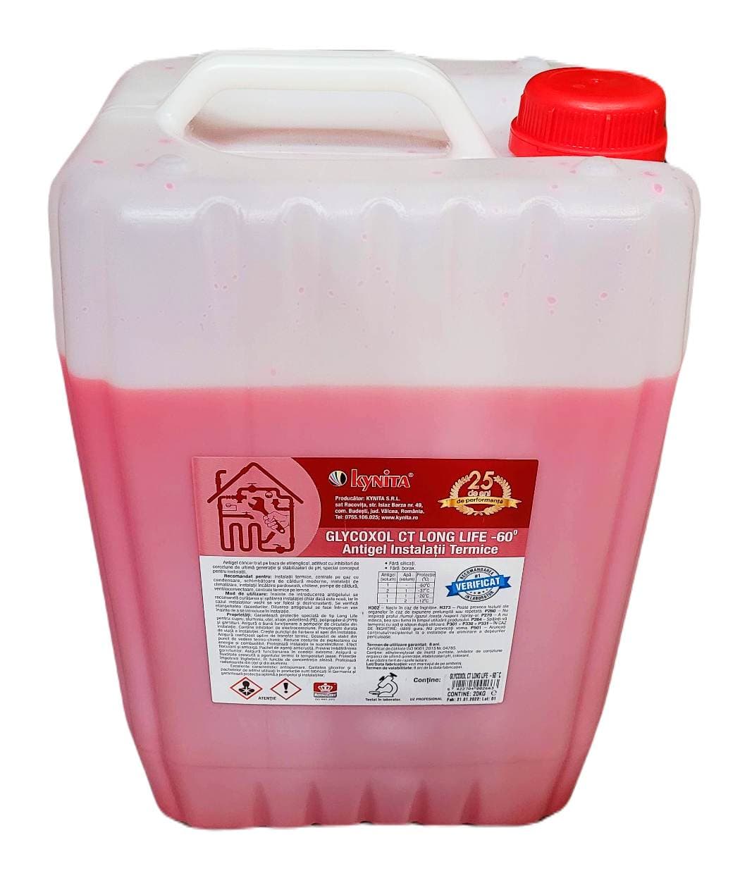 Antigel instalatii, Glycoxol CT Long Life -60°C, 20KG, aditivat cu inhibitori de coroziune - 2