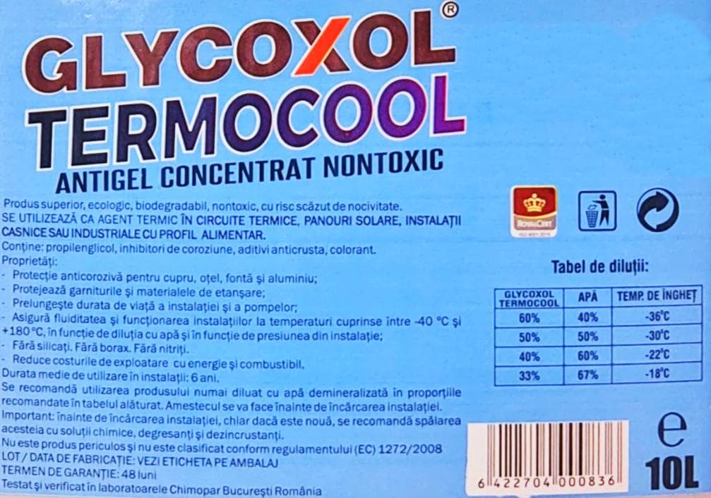 Antigel Panouri Solare Concentrat, TermoCool 10L, bidon cu maner 10 litri - 2