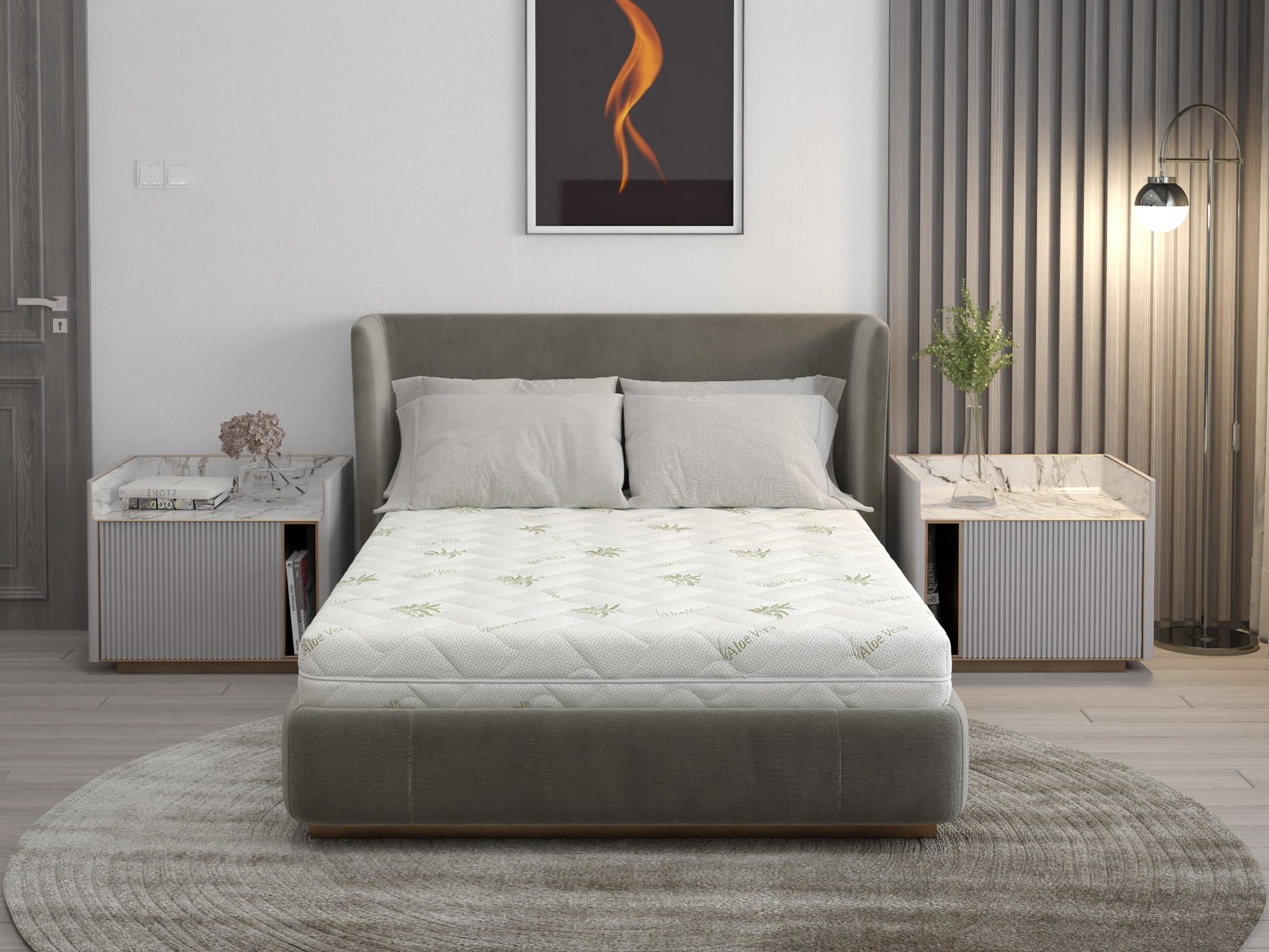 Saltea cu spumă poliuretanică SomnART FermiMax Aloe Vera 120x200, înălțime 15 cm, anatomică, husa lavabilă și detașabilă cu fermoar, rulată, fermitate ridicată - 13