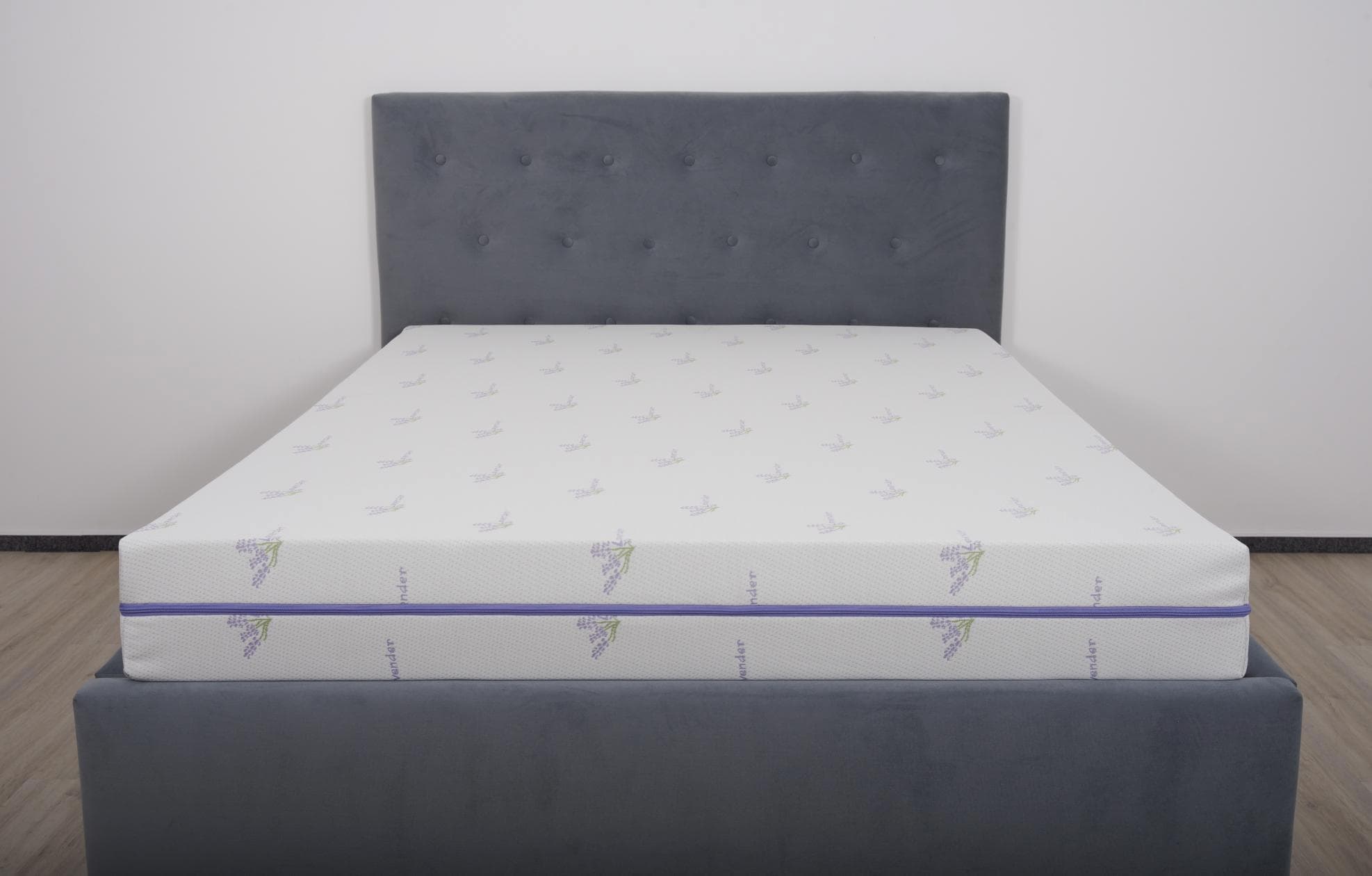 Saltea cu memorie Somnexpert Lavanda 90x200, înălțime 16 cm, ortopedică, husă tratată cu lavandă, lavabilă, cu fermoar, rulată, fermitate medie - 10