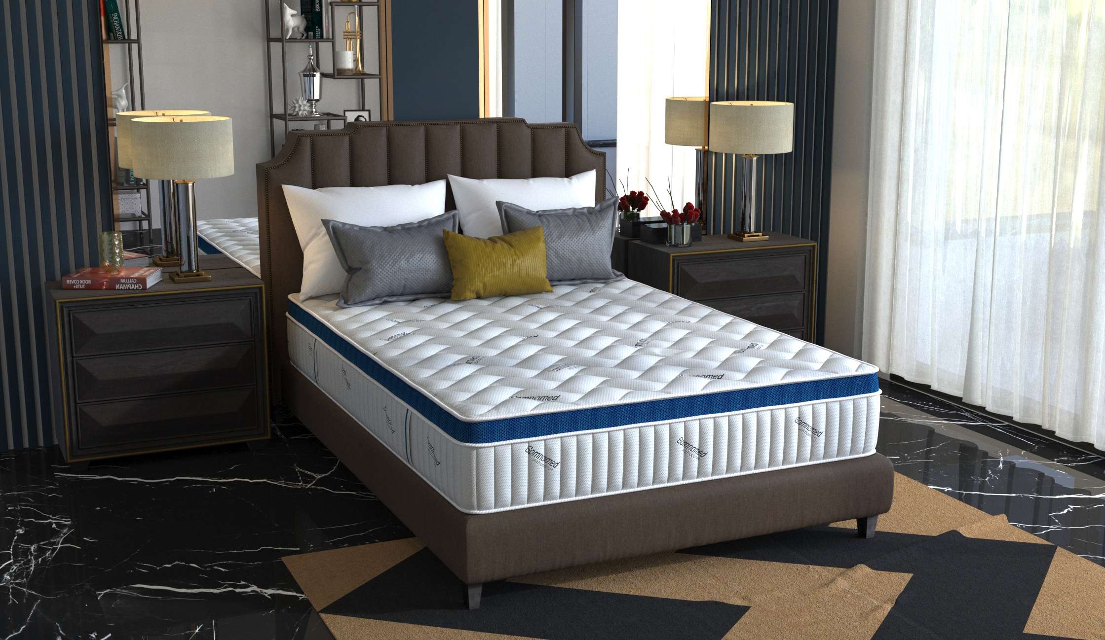 Saltea cu arcuri Somnomed Complete Care 4Family 180x200, înălțime 26 cm, spumă cu memorie, husa tratament antifungic, fermitate mediu-tare, sistem aerisire 3D - 17