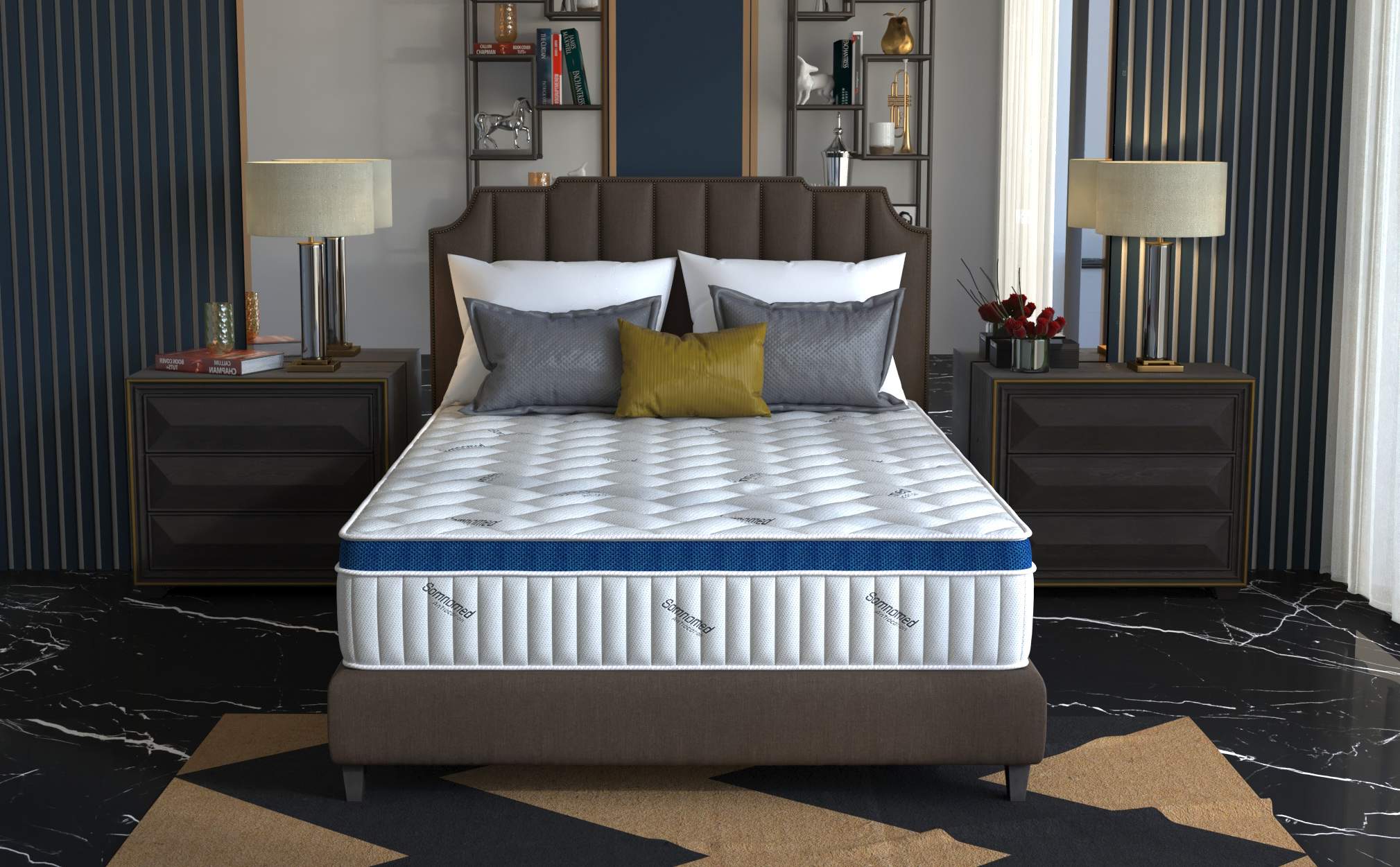 Saltea cu arcuri Somnomed Complete Care 4Family 180x200, înălțime 26 cm, spumă cu memorie, husa tratament antifungic, fermitate mediu-tare, sistem aerisire 3D - 10