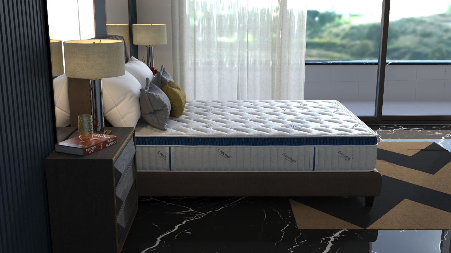 Saltea cu arcuri Somnomed Complete Care 4Family 180x200, înălțime 26 cm, spumă cu memorie, husa tratament antifungic, fermitate mediu-tare, sistem aerisire 3D - 11