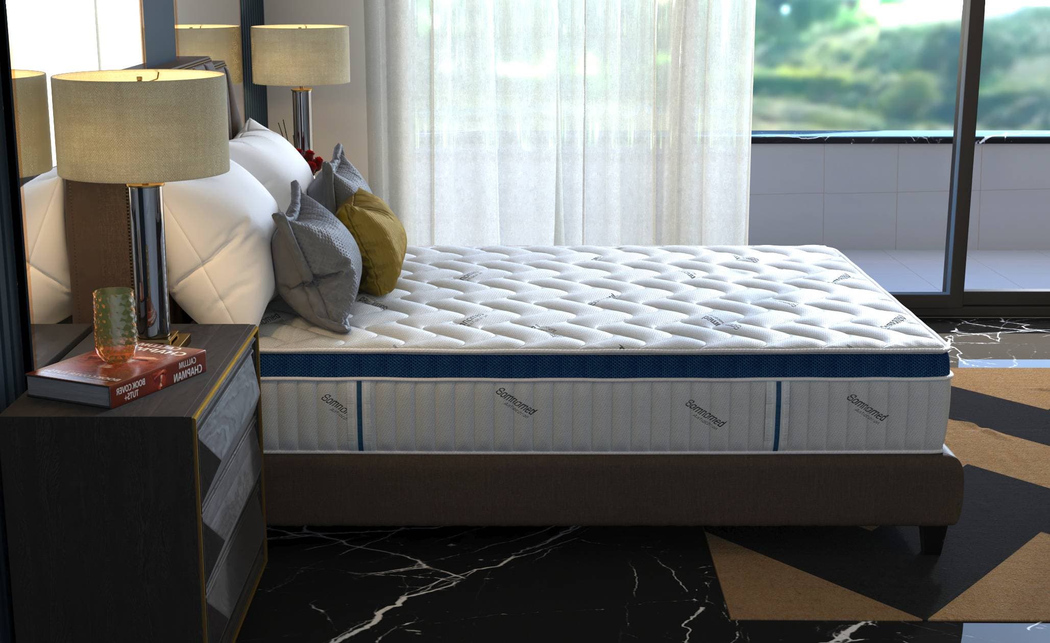 Saltea cu arcuri Somnomed Complete Care 4Family 180x200, înălțime 26 cm, spumă cu memorie, husa tratament antifungic, fermitate mediu-tare, sistem aerisire 3D - 12