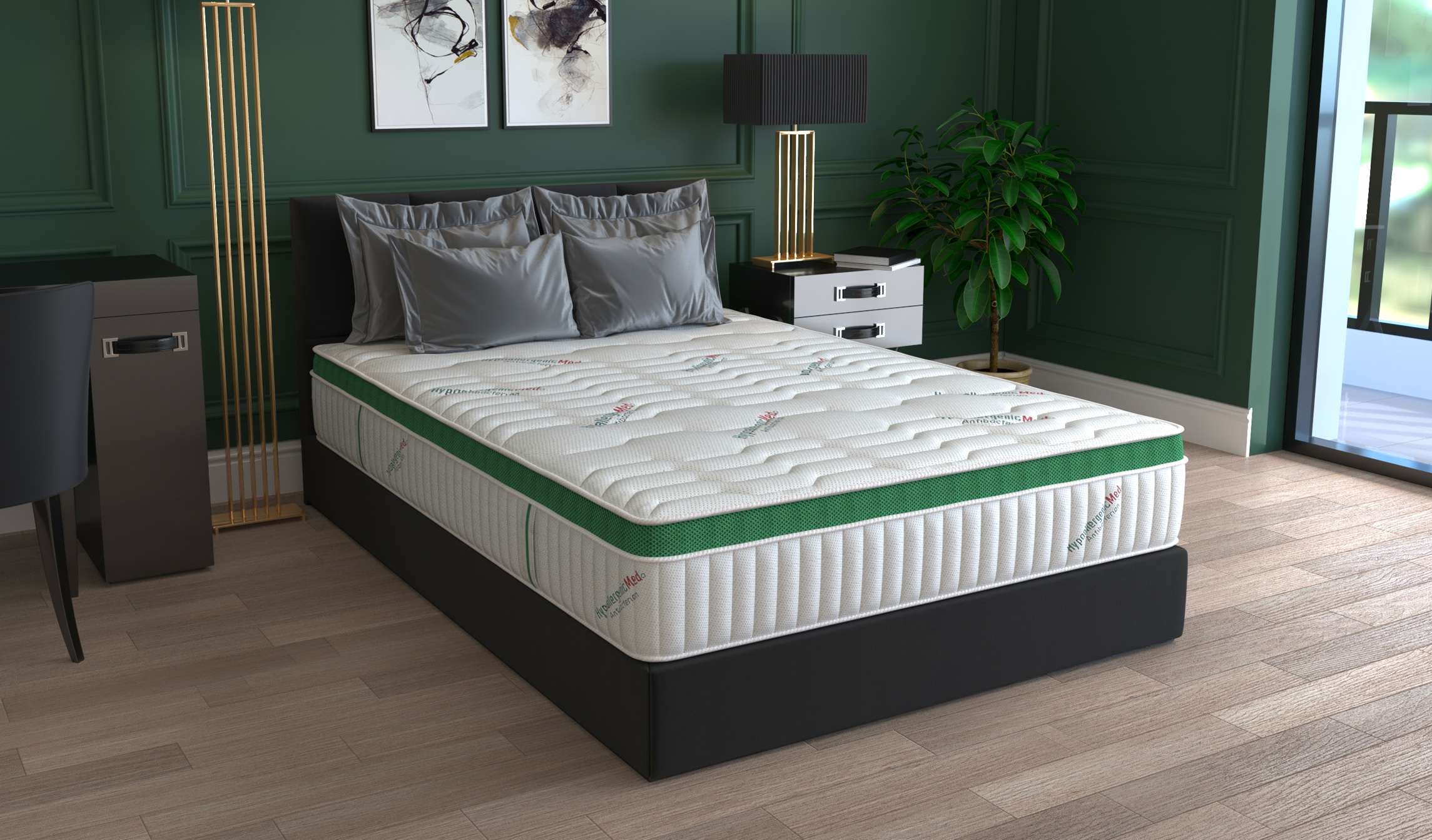 Saltea cu arcuri HypoallergenicMed Primo Protect 160x200, înălțime 23 cm, ortopedică, husă tratament antialergic,  fermitate mediu-tare, sistem aerisire 3D - 15