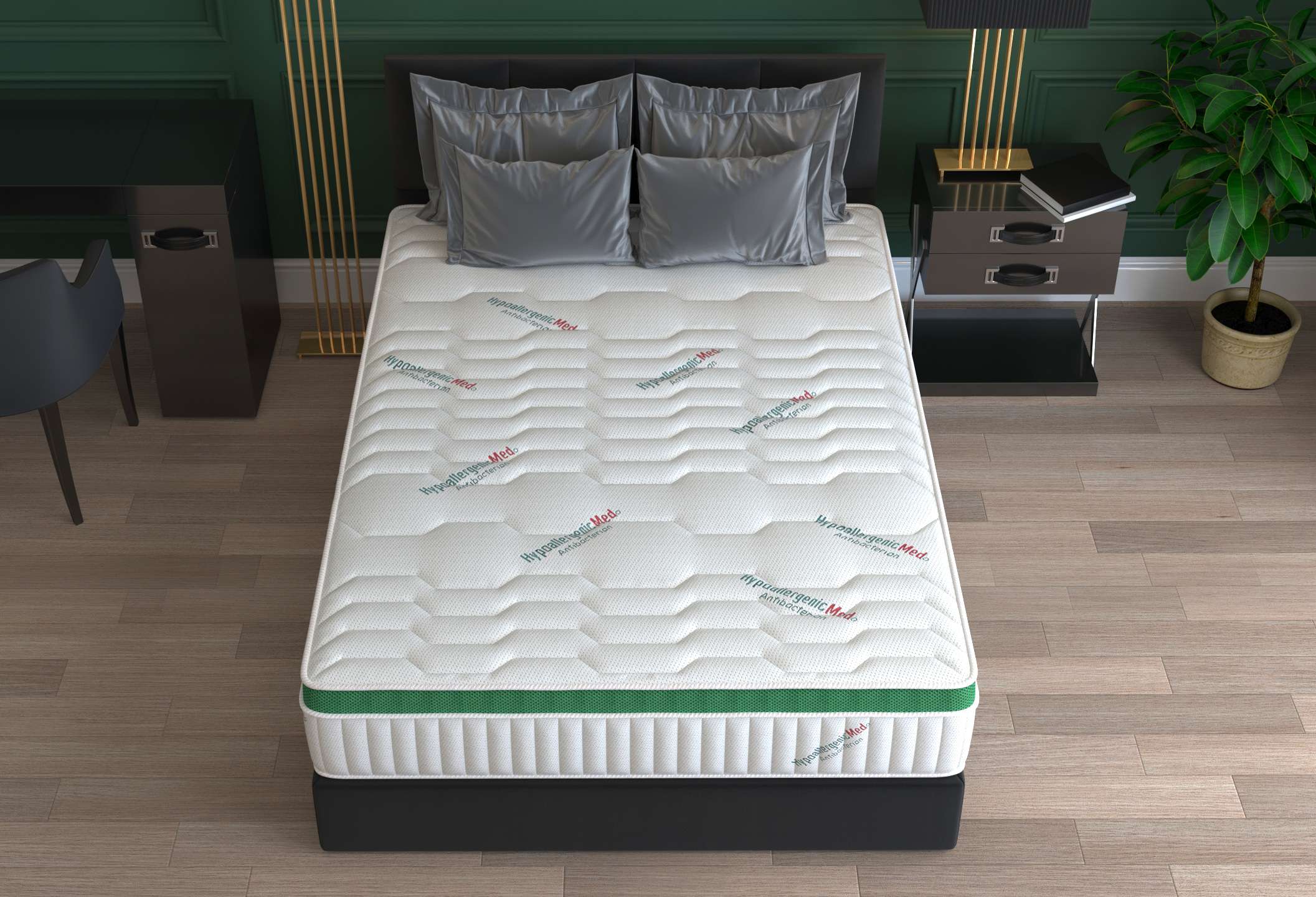 Saltea cu arcuri HypoallergenicMed Primo Protect 160x200, înălțime 23 cm, ortopedică, husă tratament antialergic,  fermitate mediu-tare, sistem aerisire 3D - 13