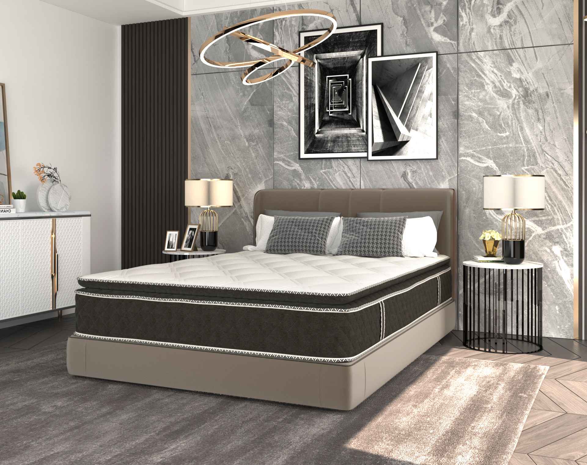 Saltea cu arcuri si memorie Somnexpert Top Confort 160x200x30, fermitate mediu-tare, cu topper integrat, cu manere - 15
