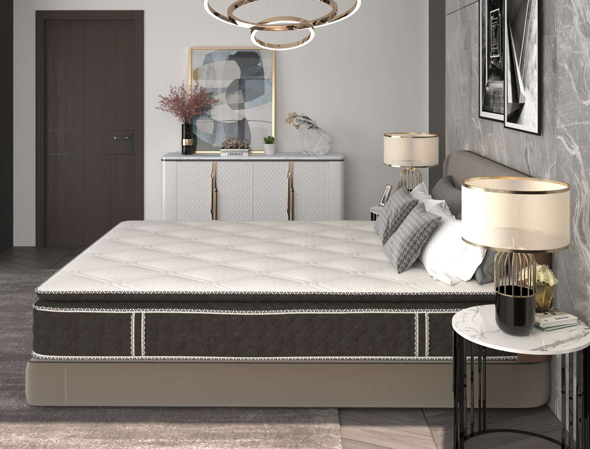 Saltea cu arcuri si memorie Somnexpert Top Confort 160x200x30, fermitate mediu-tare, cu topper integrat, cu manere - 16