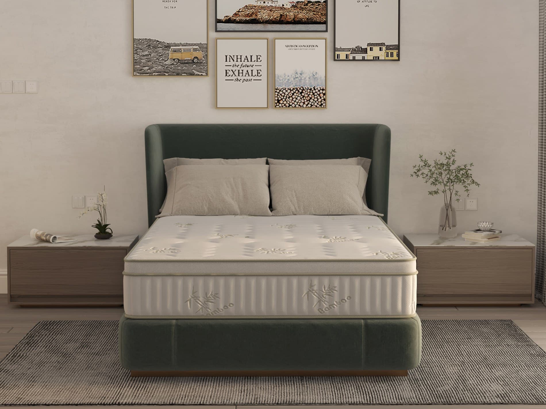 Saltea cu memorie si arcuri Bambus Super Confort Pocket Multilayer 140x200, inaltime 25 cm, husa matlasata, sistem 3D, manere, fermitate medie - 12