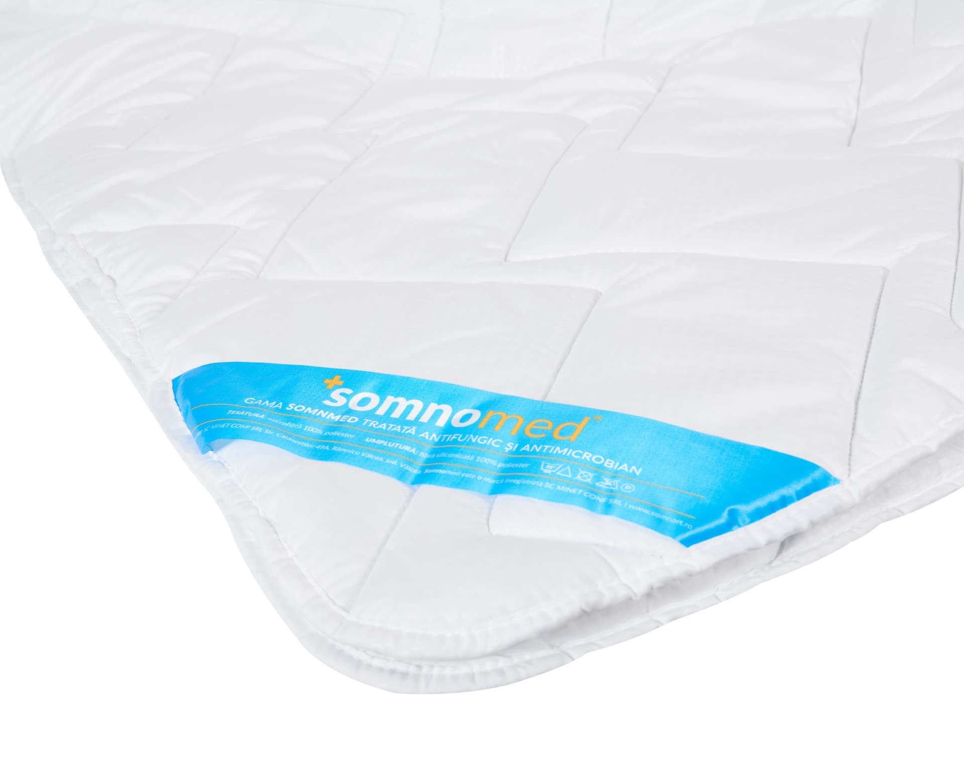 Pilota antiacarieni si antifungi, Somnomed, microfibra alba, 150x200, umplutura de vara, 120 gsm - 4