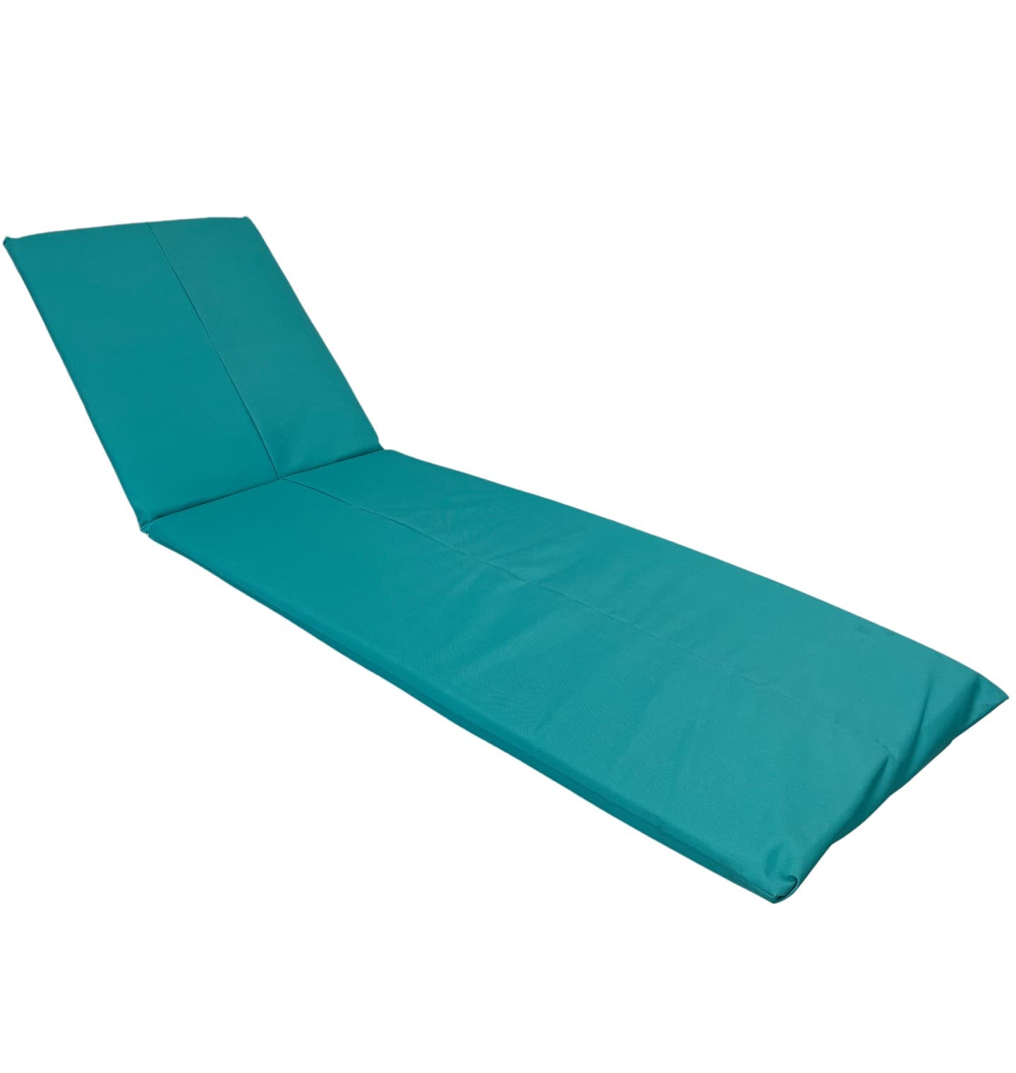 Saltea cu spumă poliuretanică Somnart 60x185, înălțime 4 cm, pentru șezlong, doua segmente, husă impermeabilă, culoare turcoaz - 3