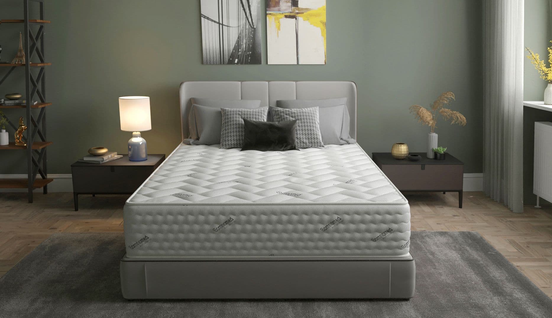 Saltea cu arcuri Pocket Somnomed Comfort Fit HoReCa 140x200, înălțime 30 cm, spumă cu memorie, husa tratament antifungic, fermitate mediu-tare - 11