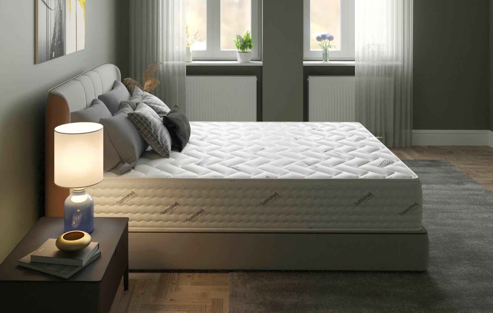 Saltea cu arcuri Pocket Somnomed Comfort Fit HoReCa 140x200, înălțime 30 cm, spumă cu memorie, husa tratament antifungic, fermitate mediu-tare - 12