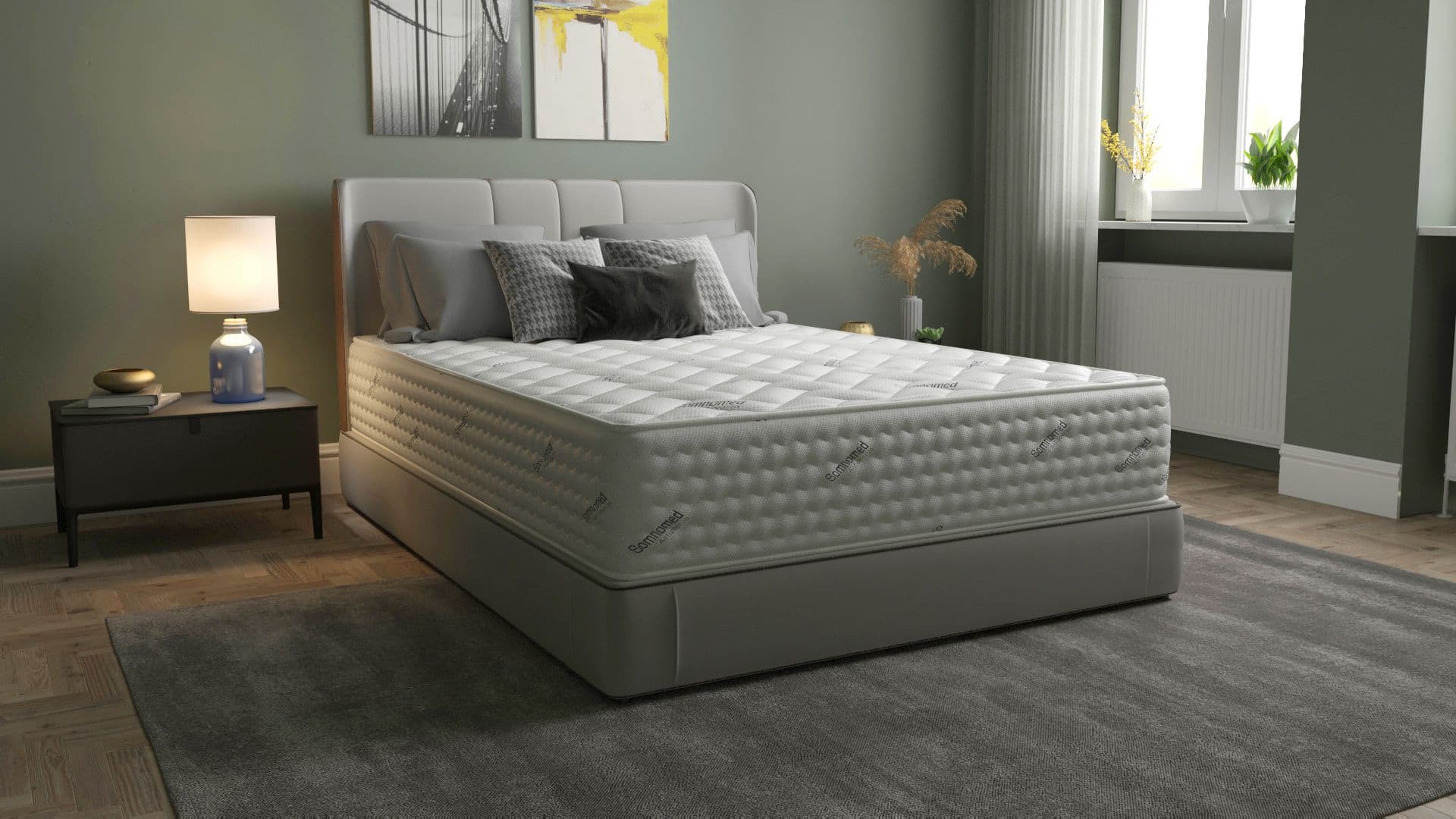 Saltea cu arcuri Pocket Somnomed Comfort Fit HoReCa 140x200, înălțime 30 cm, spumă cu memorie, husa tratament antifungic, fermitate mediu-tare - 13