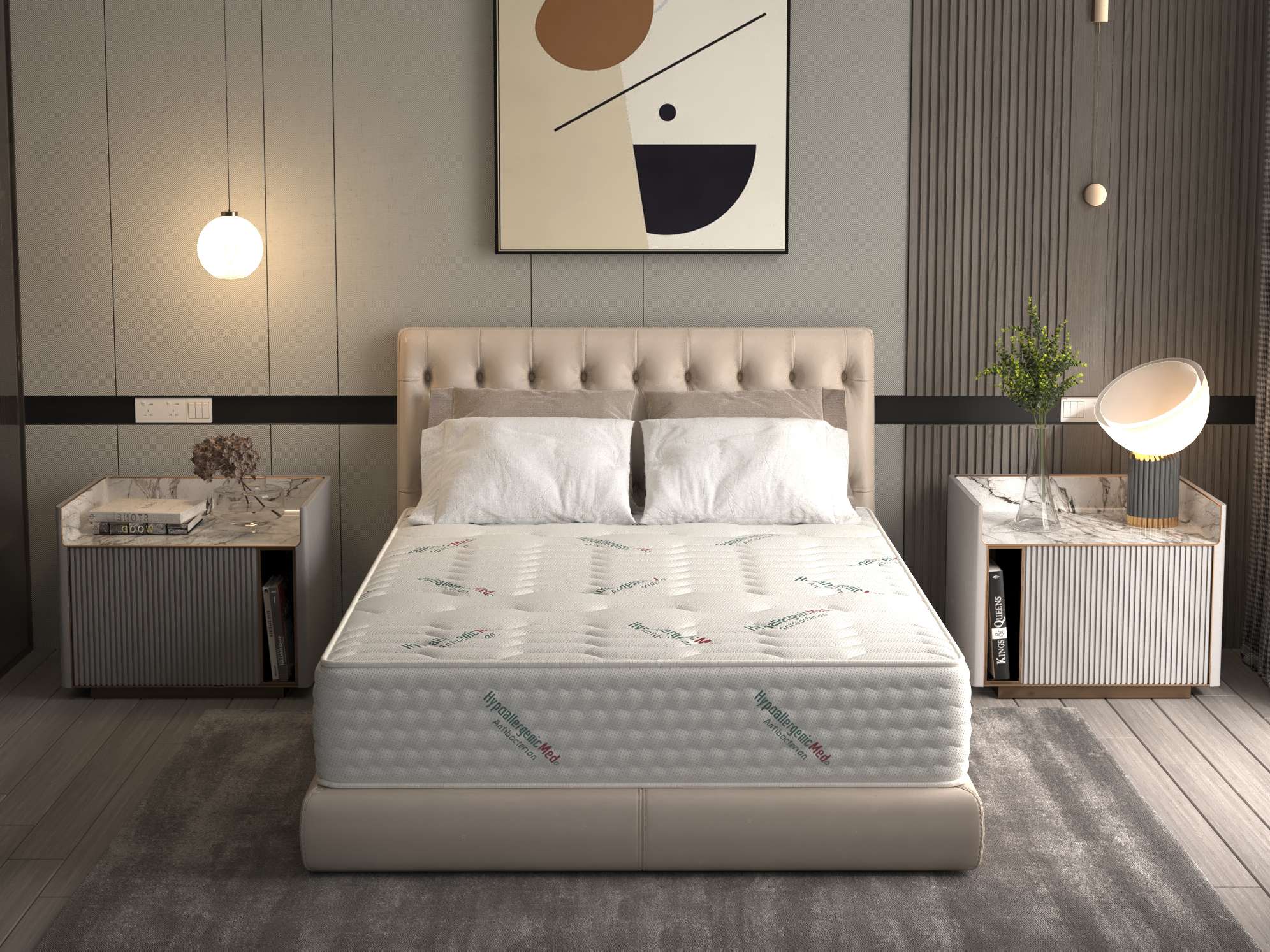 Saltea cu arcuri Pocket HypoallergenicMed® Safe Relax HoReCa 90x200, înălțime 25 cm, ortopedică, husă tratament antialergic, fermitate mediu-tare - 8