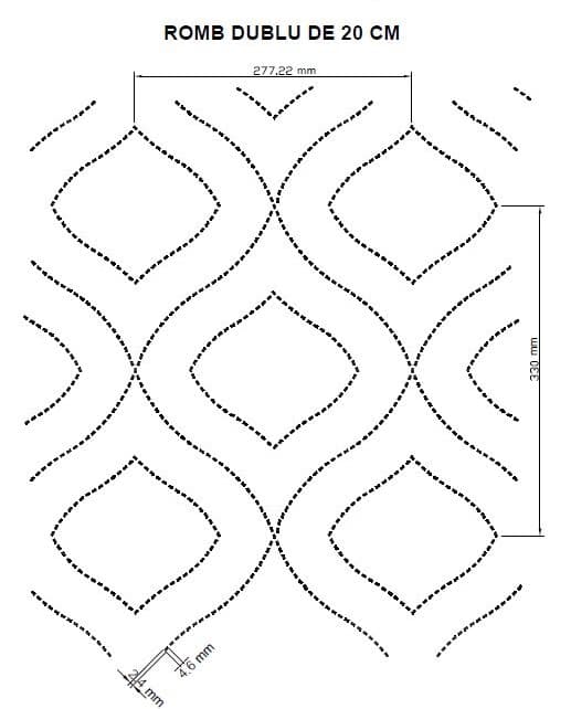 Matlaseu US, microfibra alba, Fill 150g/ 2.25m, romb 20 cm - 3
