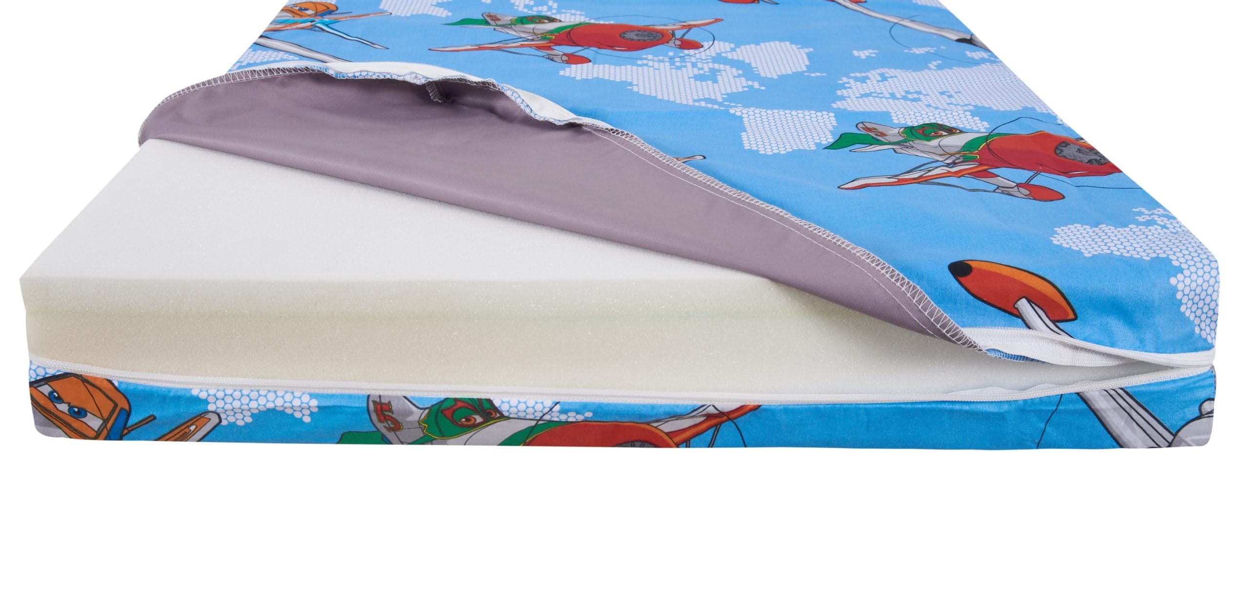 Saltea cu memorie Somnart Memory 60x120, înălțime 10 cm, pentru bebeluși și copii, husă impermeabilă, fermitate medie, model aviator - 4