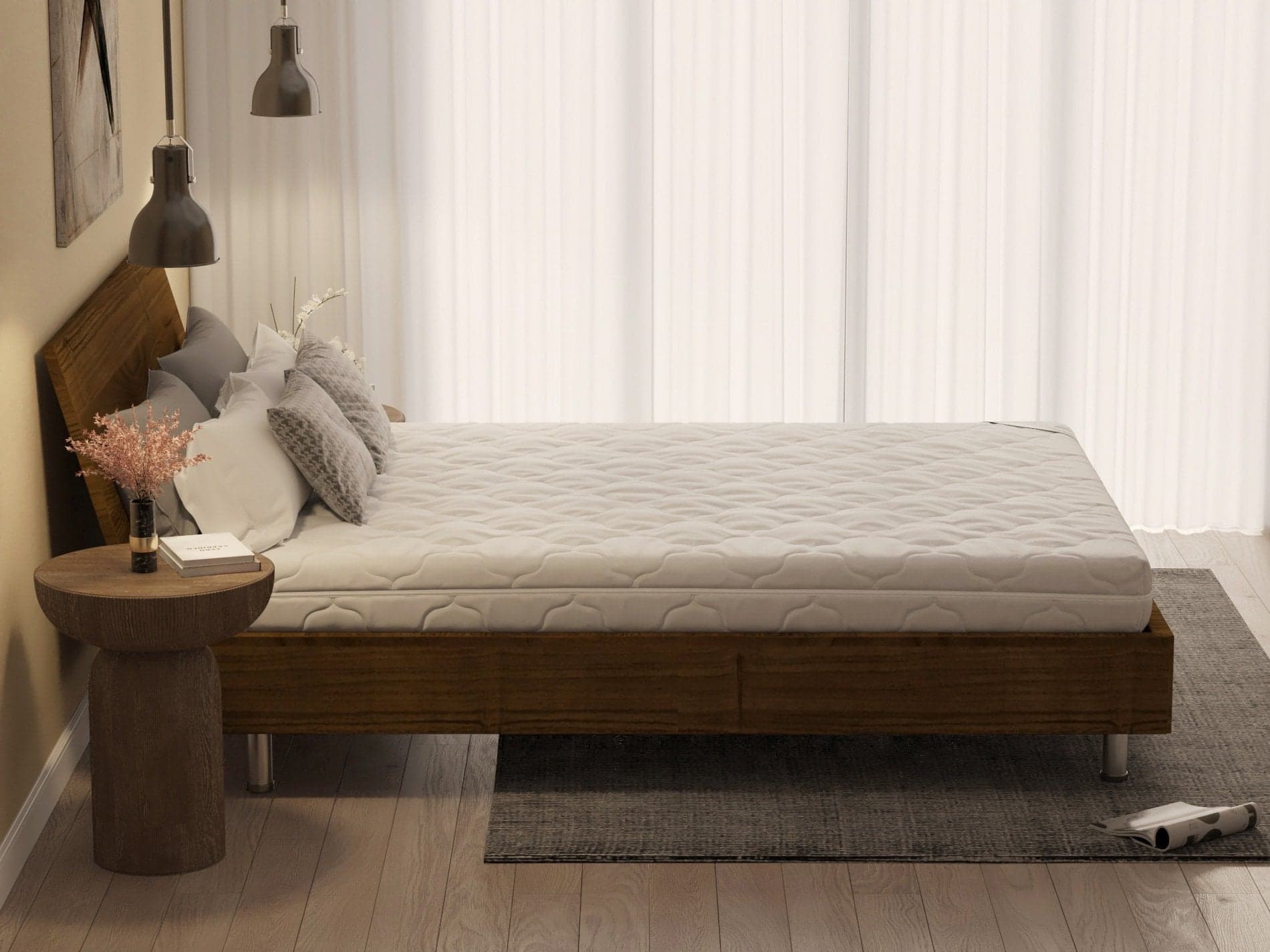 Saltea cu spumă poliuretanică Somnart HypoallergenicMed Bumbac 100x190, înălțime 16 cm, hipoalergenică, husă cu fermoar, rulată, fermitate medie - 4