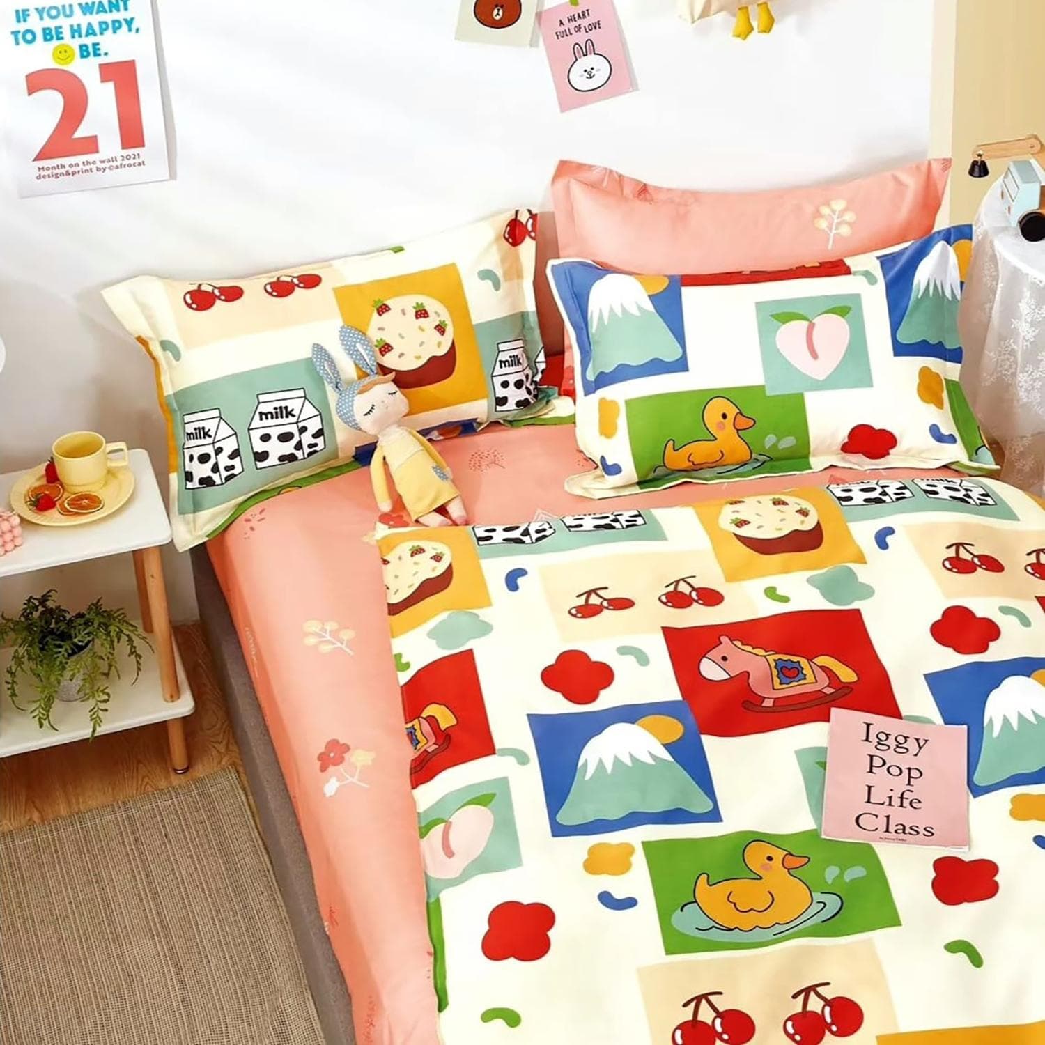 Lenjerie de pat Percale 1P, 3 piese, cearceaf pat clasic 160cm x 240cm, cearceaf pilota 150cm x 220cm, 1 fata perna 50 x 70, PRC29