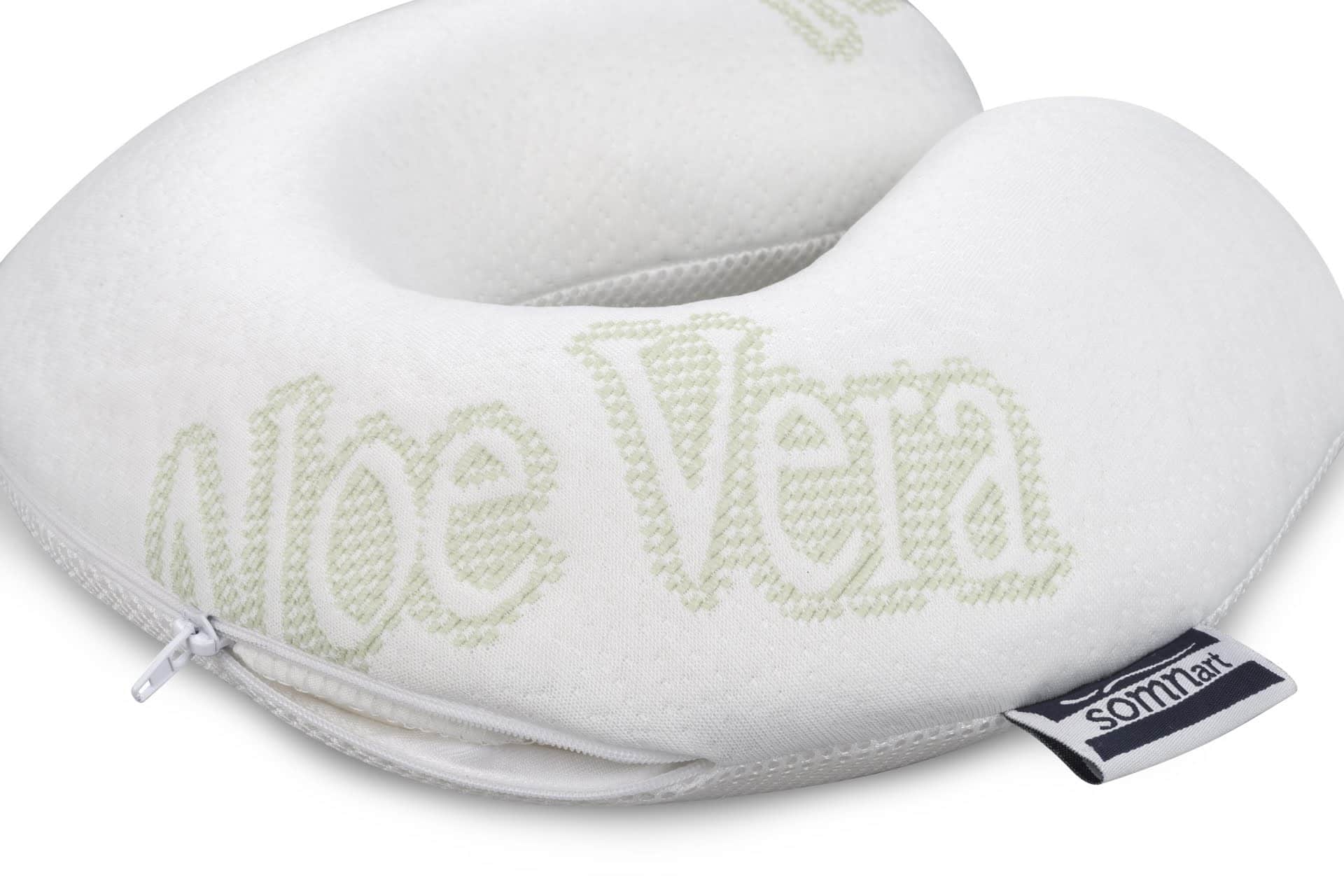 Perna calatorie Somnart Memory, cu spuma de memorie si husa detasabila si lavabila, Aloe Vera - 2
