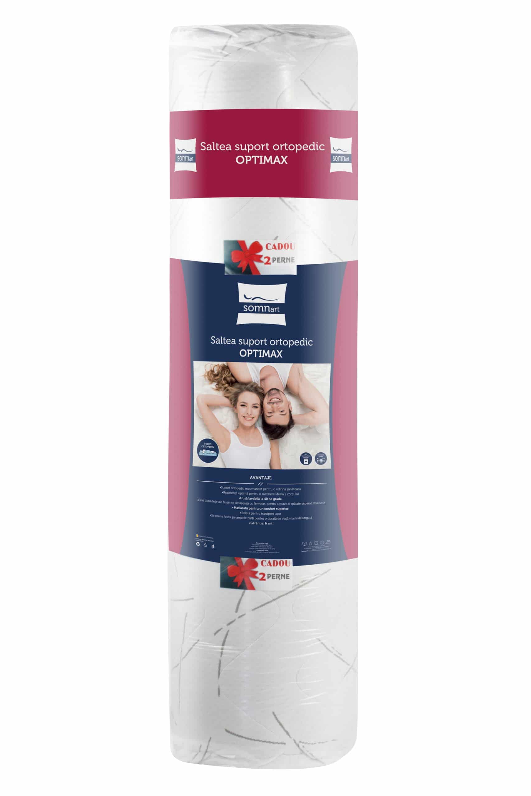 Saltea cu spuma poliuretanica Somnart Optimax Ortopedic 90x200, inaltime 18 cm, ortopedica, husa detasabila si lavabila, rulata, fermitate medie - 16