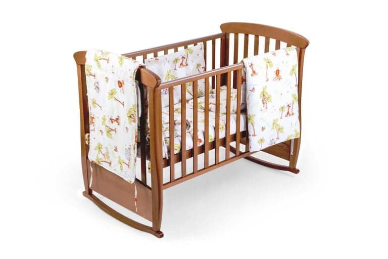 Set pentru patut bebe, Somnart, cearceaf cu elastic pentru saltea 60x120x10, pernuta 37×55, pilota 100×105, aparatori 180x45, model Jungle - 3