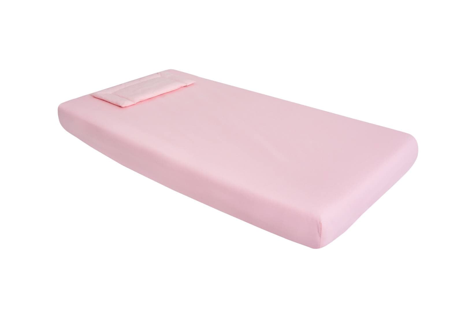 Lenjerie patut bebe, SomnART, cearceaf pat 60x120x10 cu elastic, cearceaf pilota 80x110, perna joasa 20x35, Roz - 2