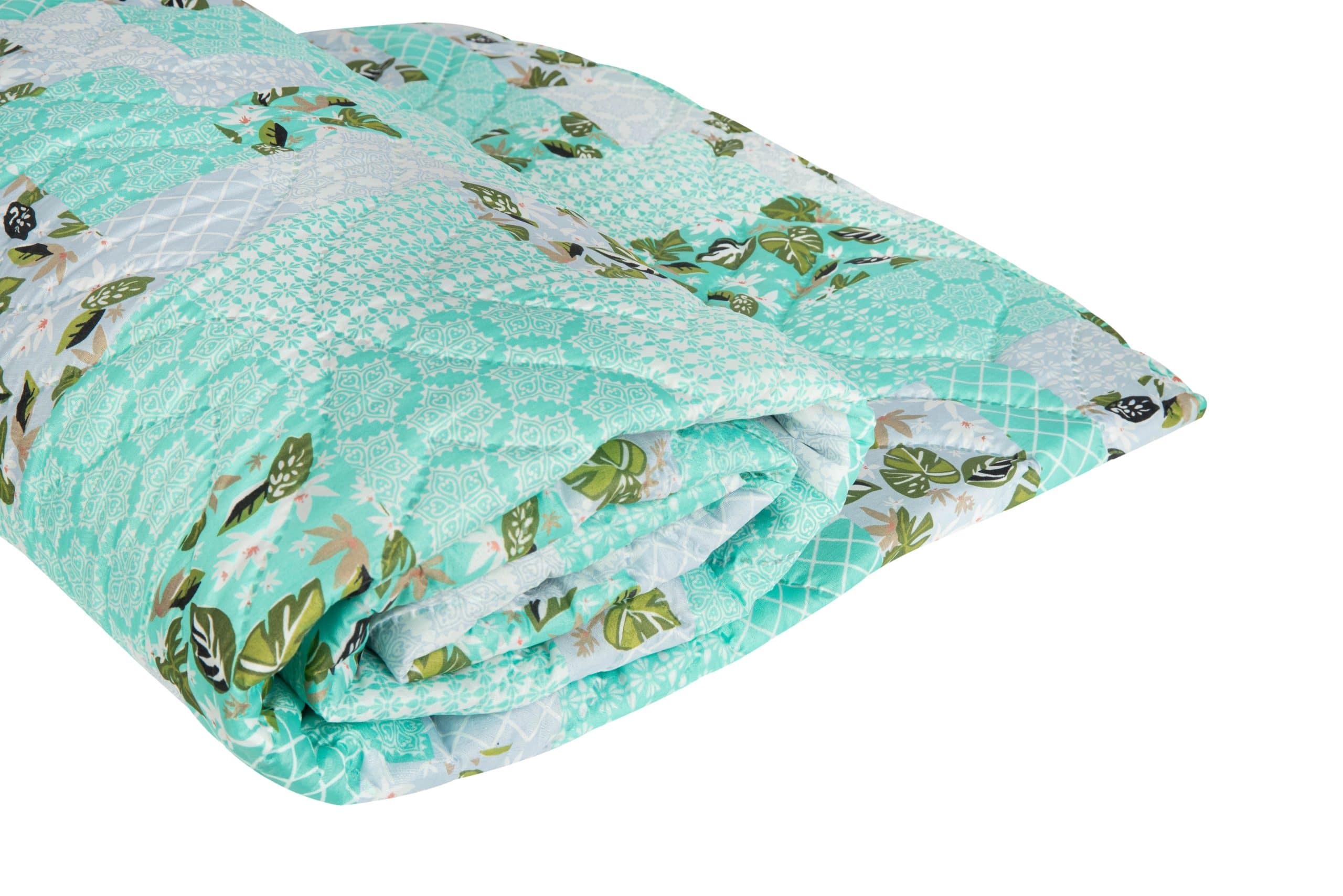Pilota matlasata Ultrasleep Green Flowers Somnart, 180x200 cm, 250 g, microfibra, lavabila la 40°C - 2