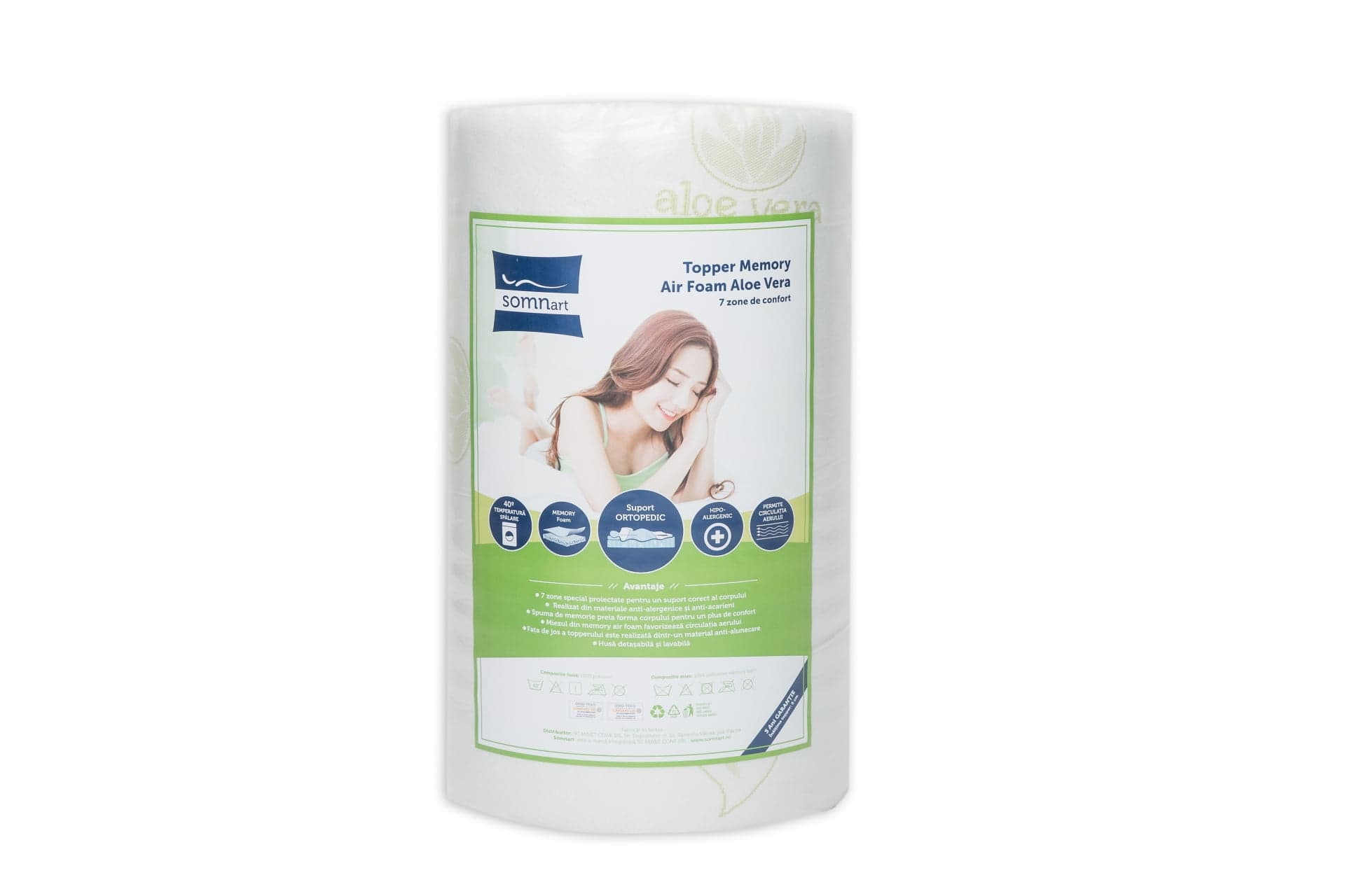 Topper Saltea Somnart Memory Air Foam Aloe Vera - 90x200 cm - 5