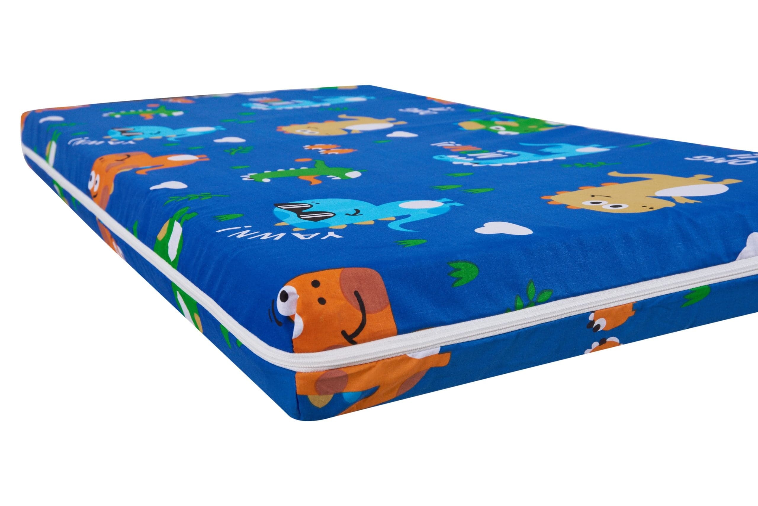 Saltea cu spumă poliuretanică Somnart Ortopedică 60x120, înălțime 10 cm, pentru bebeluși și copii, husă impermeabilă, fermitate medie, model dinozauri - 2