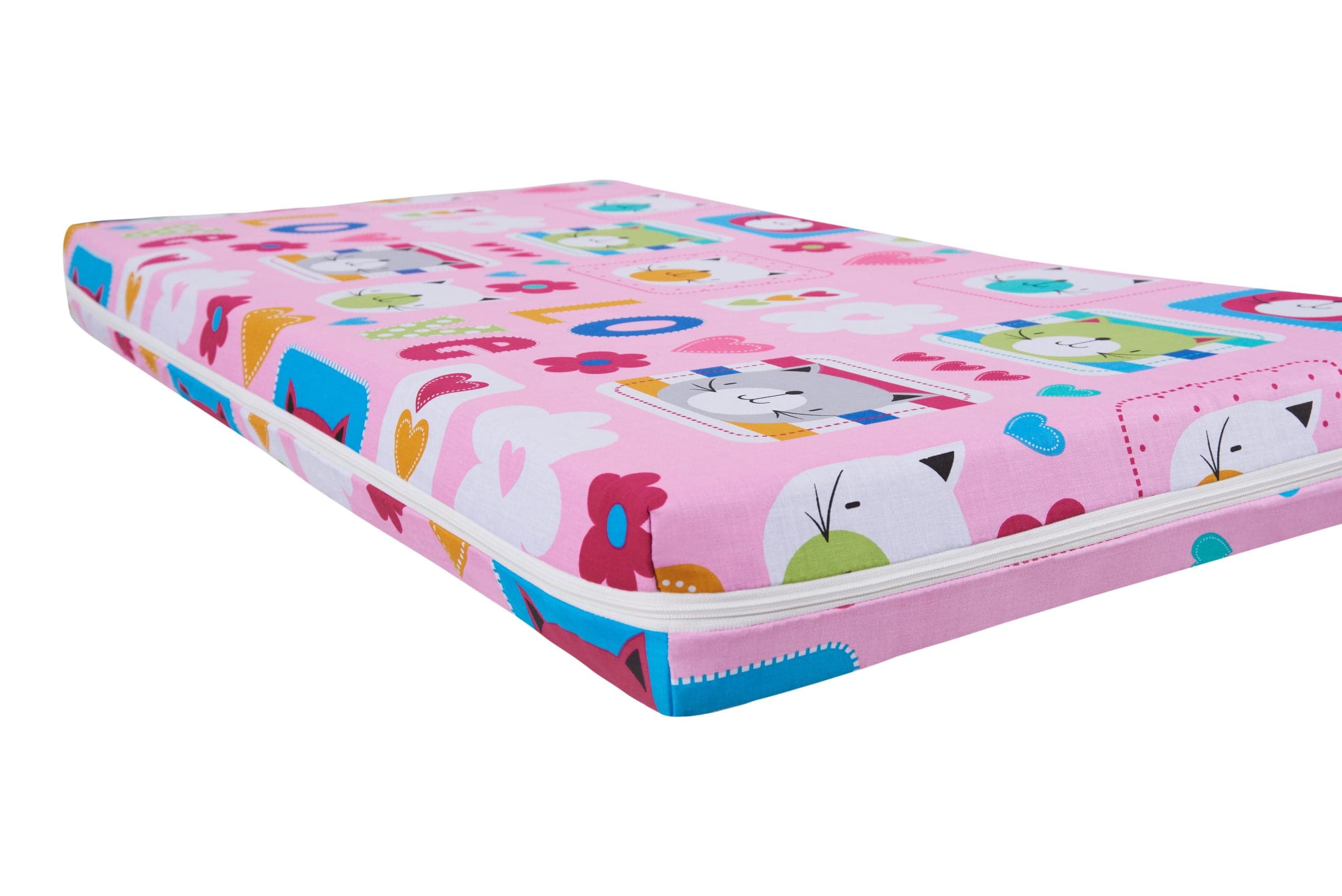 Saltea cu memorie Somnart Memory 60x120, înălțime 10 cm, pentru bebeluși și copii, husă impermeabilă, fermitate medie, model flori - 2