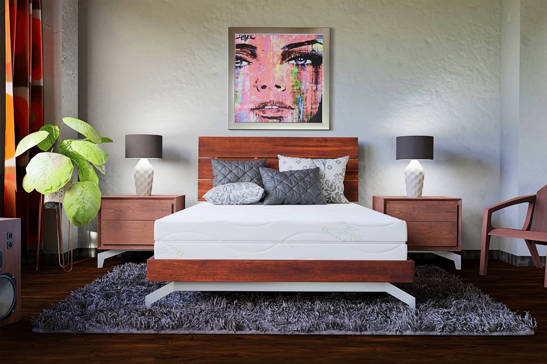 Saltea cu memorie 3D Somnart Memory Bambus 160x200, înălțime 16 cm, husă cu bambus lavabilă și detașabilă cu fermoar, mânere, fermitate medie - 3