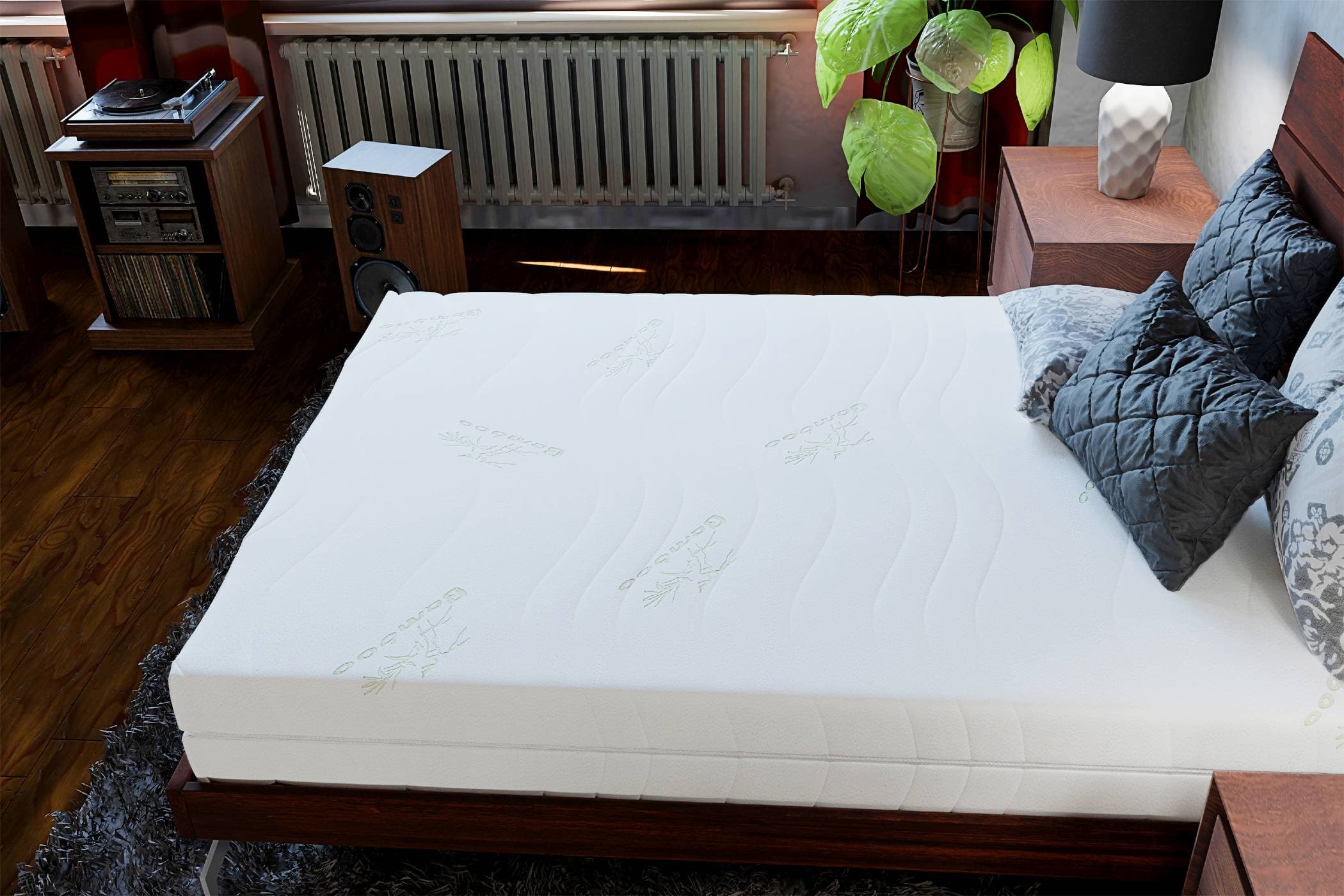 Saltea cu memorie 3D Somnart Memory Bambus 160x200, înălțime 16 cm, husă cu bambus lavabilă și detașabilă cu fermoar, mânere, fermitate medie - 2