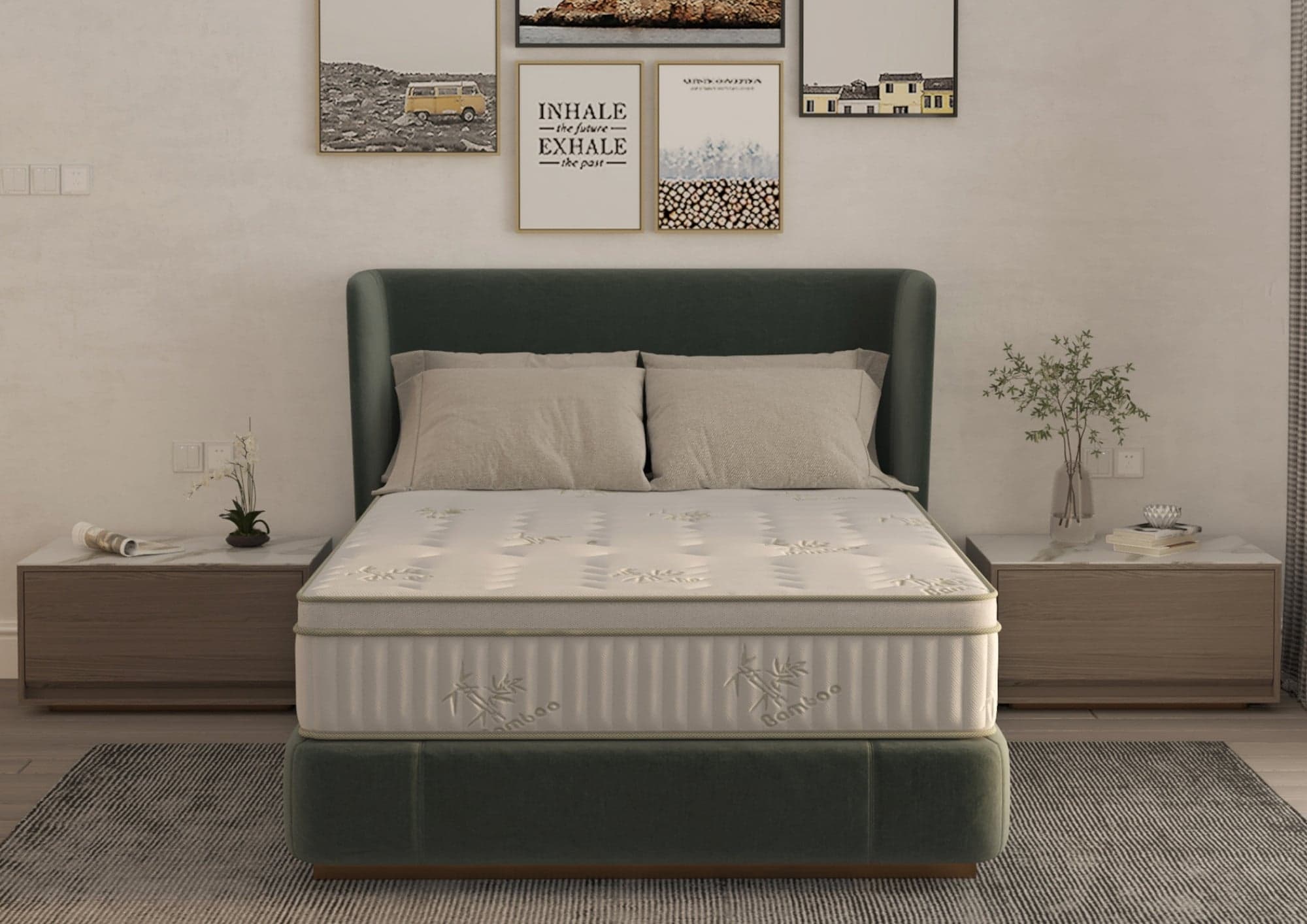 Saltea cu memorie si arcuri Bambus Super Confort Pocket Multilayer 160x200, inaltime 25 cm, husa matlasata, sistem 3D, manere, fermitate medie - 4
