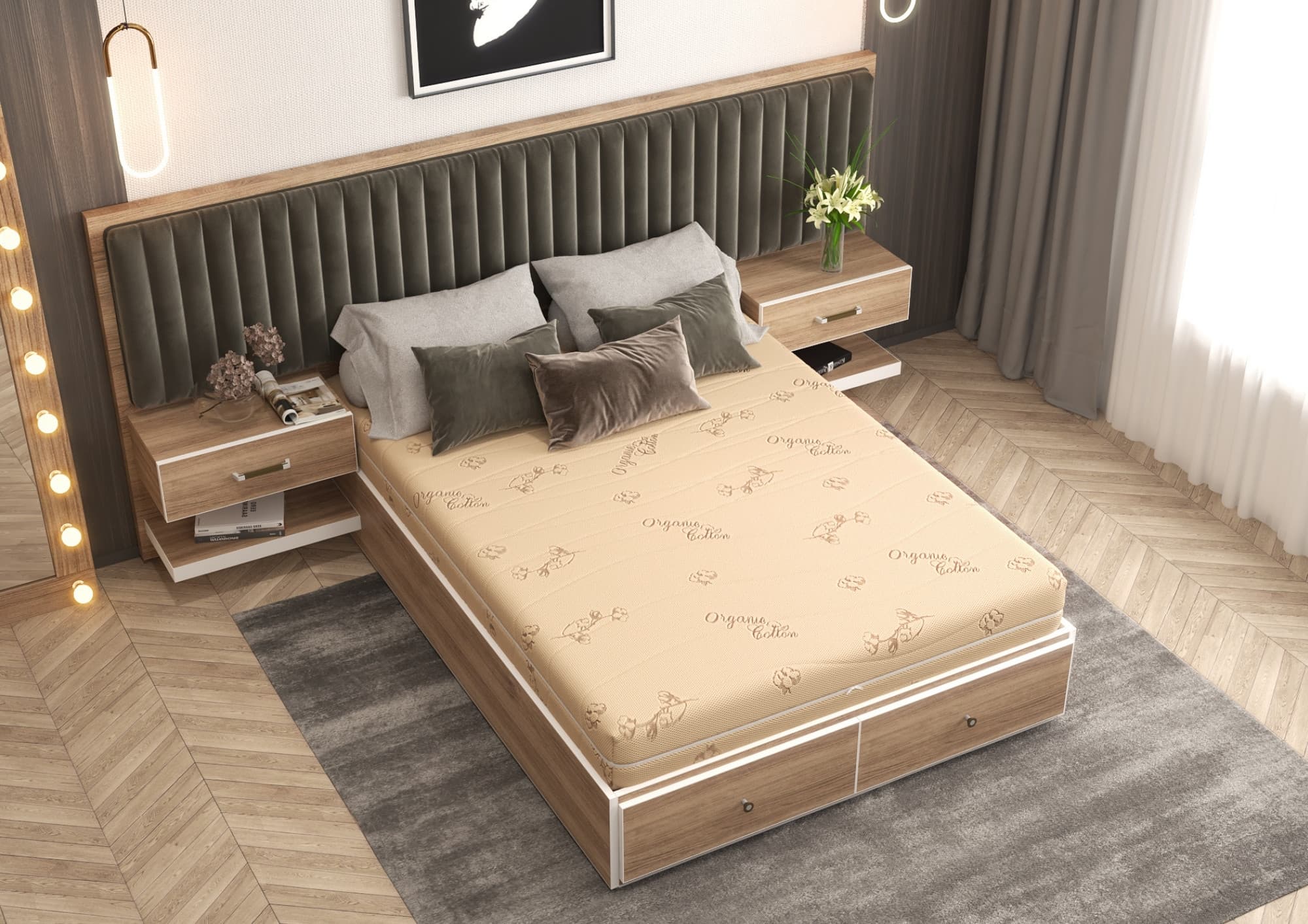 Saltea cu spuma poliuretanica Somnart Ortopedic Bio Cotton 90x200, inaltime 17 cm, ortopedica, husa detasabila si lavabila, fermitate medie