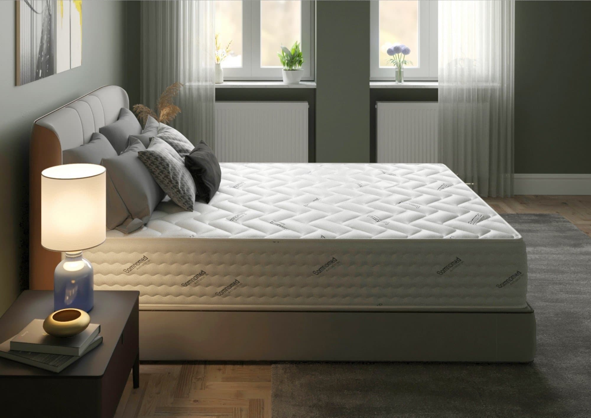 Saltea cu arcuri Pocket Somnomed Comfort Fit HoReCa 140x200, înălțime 30 cm, spumă cu memorie, husa tratament antifungic, fermitate mediu-tare - 3