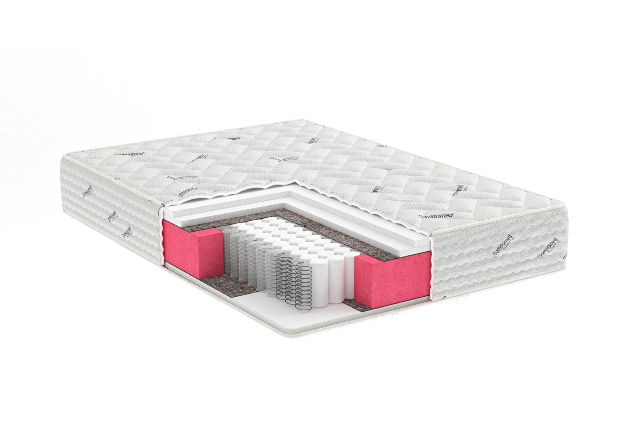 Saltea cu arcuri Pocket Somnomed Comfort Fit HoReCa 140x200, înălțime 30 cm, spumă cu memorie, husa tratament antifungic, fermitate mediu-tare - 2