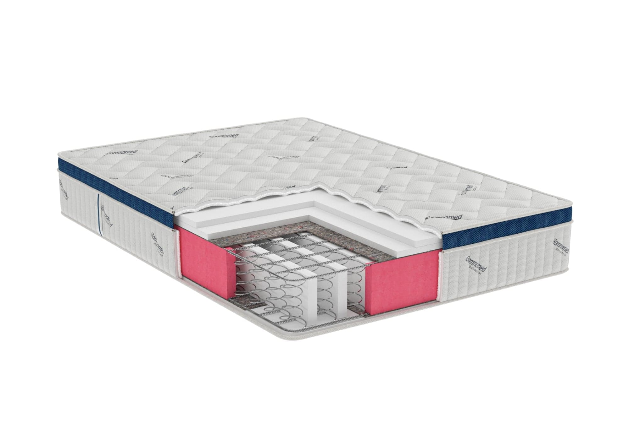 Saltea cu arcuri Somnomed Complete Care 4Family 140x200, înălțime 26 cm, spumă cu memorie, husa tratament antifungic, fermitate mediu-tare, sistem aerisire 3D - 2