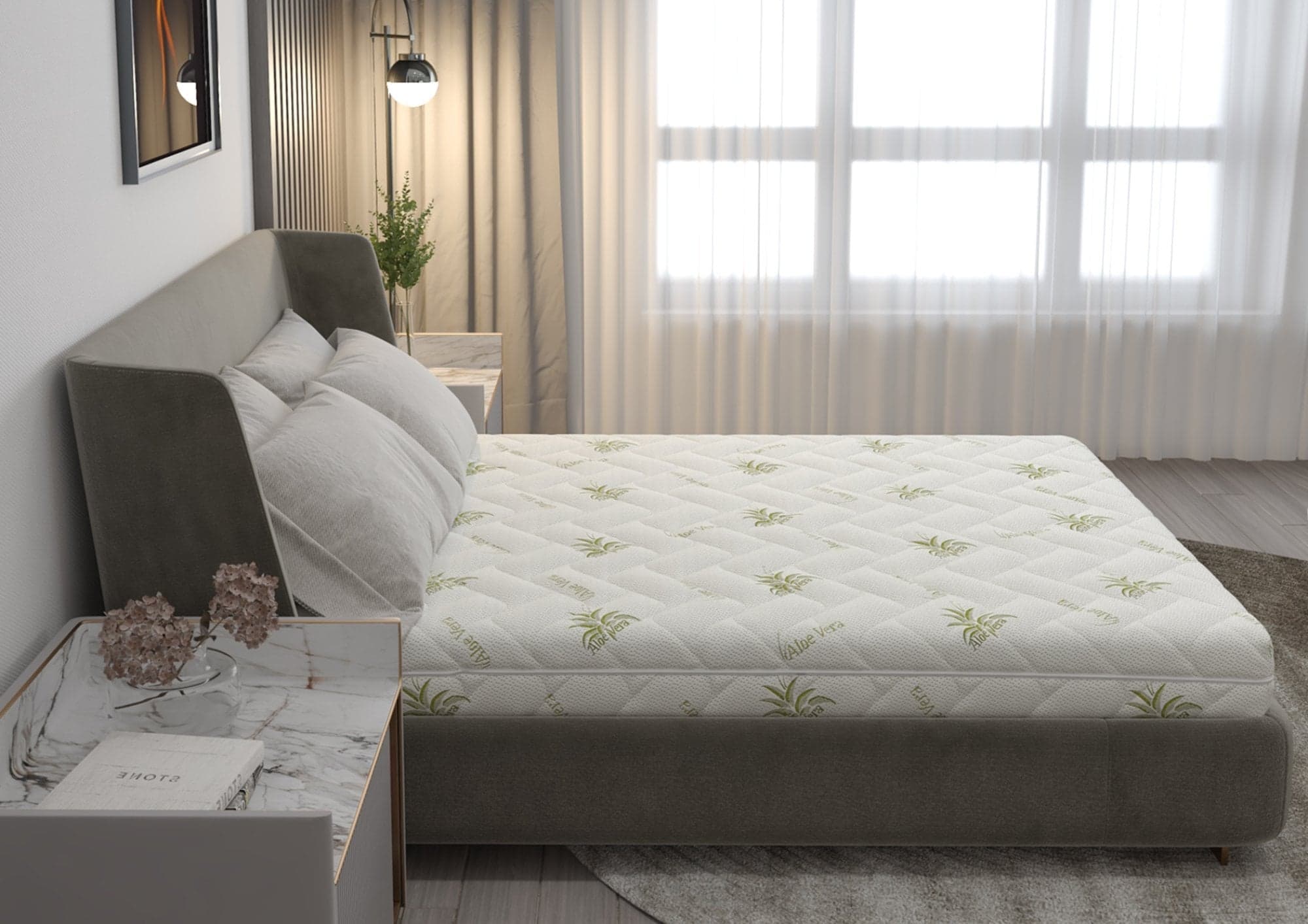 Saltea cu spumă poliuretanică SomnART FermiMax Aloe Vera 120x200, înălțime 15 cm, anatomică, husa lavabilă și detașabilă cu fermoar, rulată, fermitate ridicată - 4