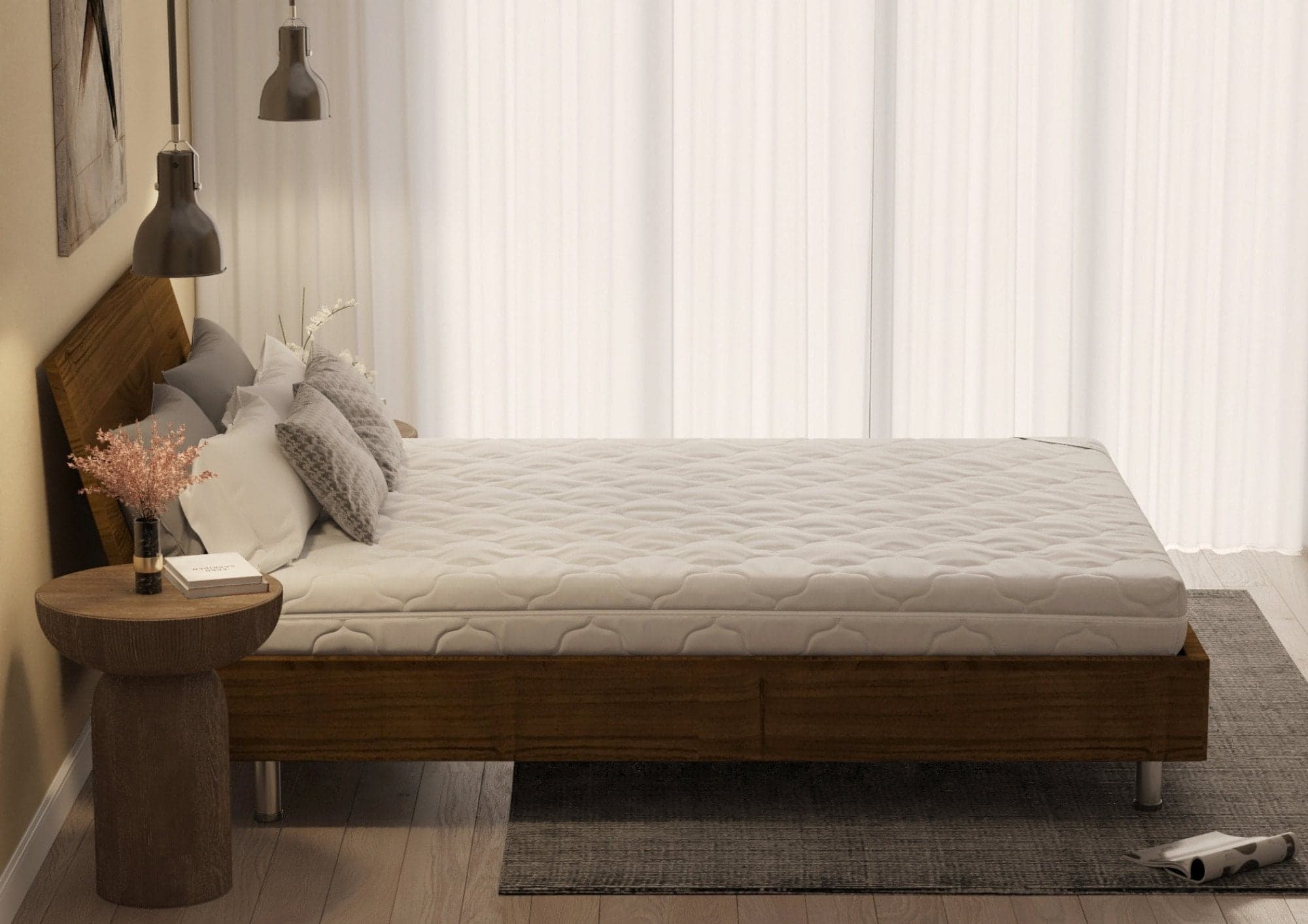 Saltea cu spumă poliuretanică HypoallergenicMed PolyCotton 160x200, hipoalergenică, husă lavabilă și detașabilă cu fermoar, fermitate medie - 4