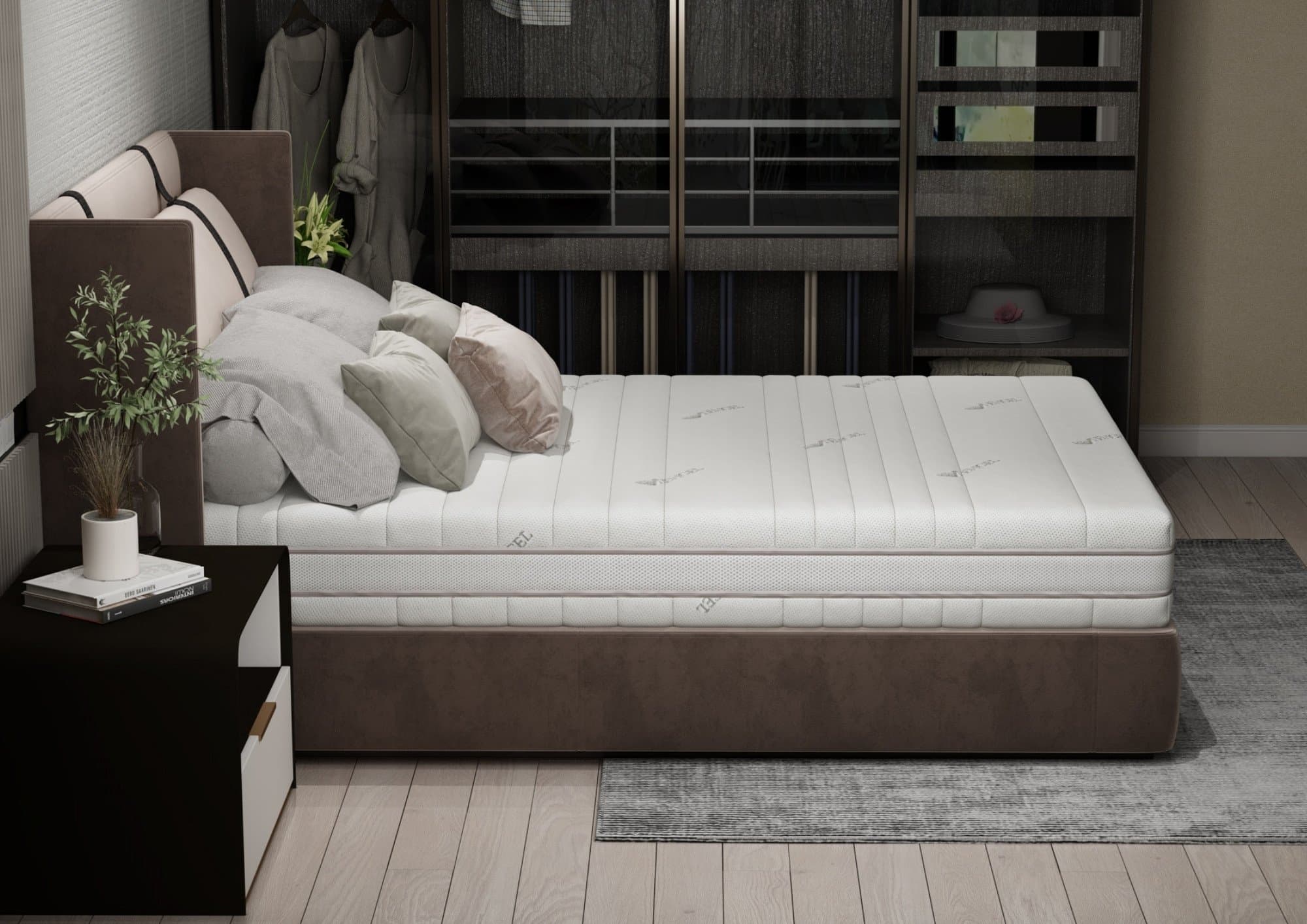 Saltea cu memorie Somnart Memory Tencel 140x200, înălțime 26 cm, 7 zone, aerisiere 3D AirMesh, husa detasabila si lavabila, fermiate medie - 3