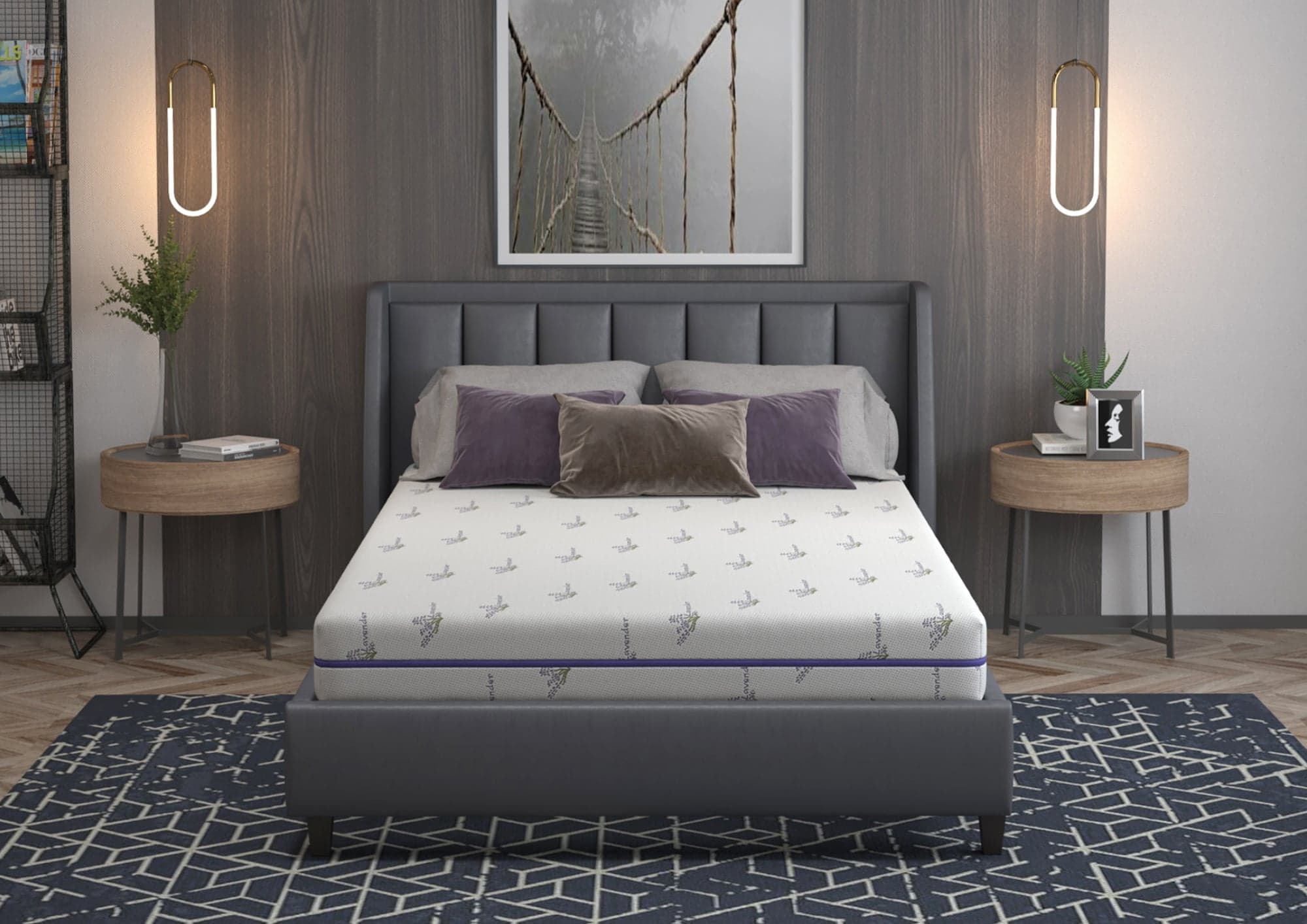 Saltea cu memorie Somnexpert Lavanda 160x200, înălțime 16 cm, ortopedică, husă tratată cu lavandă, lavabilă, cu fermoar, rulată, fermitate medie - 3
