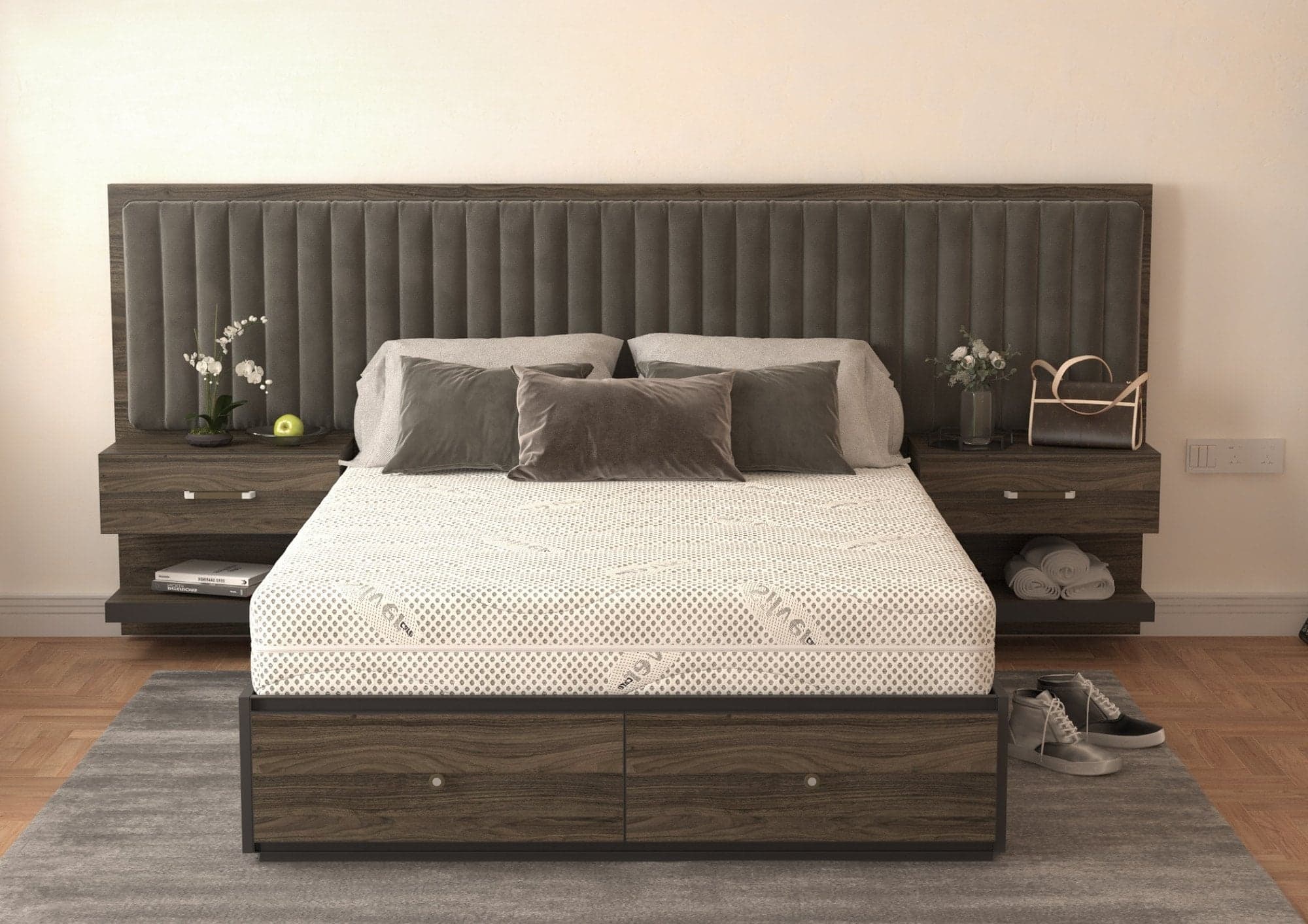 Saltea cu spuma poliuretanica Somnexpert Silver FORTE, 140x200, inaltime 20 cm, ortopedica, husa ioni argint lavabila, manere, fermitate mare - 4