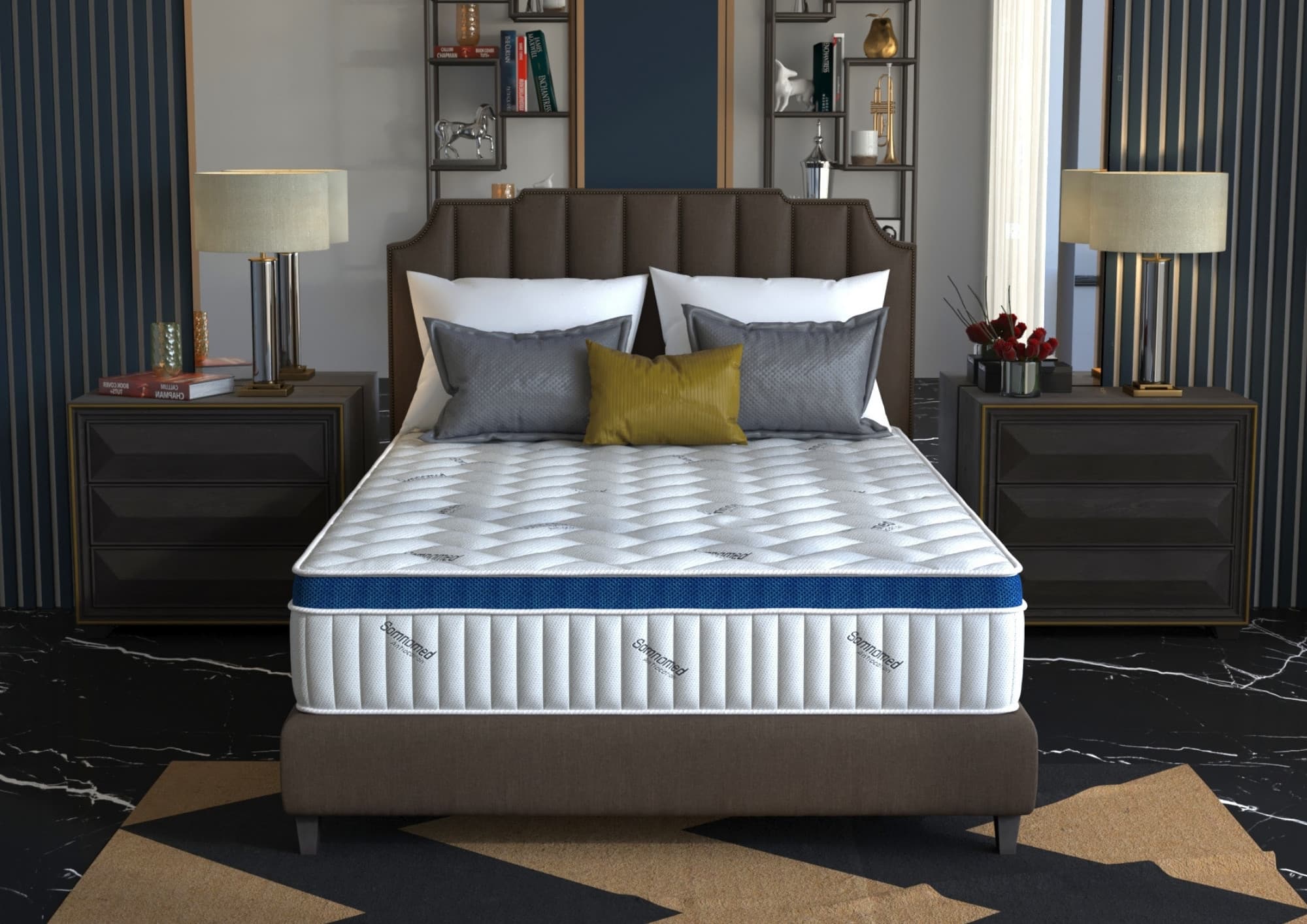 Saltea cu arcuri Somnomed Complete Care 4Family 140x200, înălțime 26 cm, spumă cu memorie, husa tratament antifungic, fermitate mediu-tare, sistem aerisire 3D - 3
