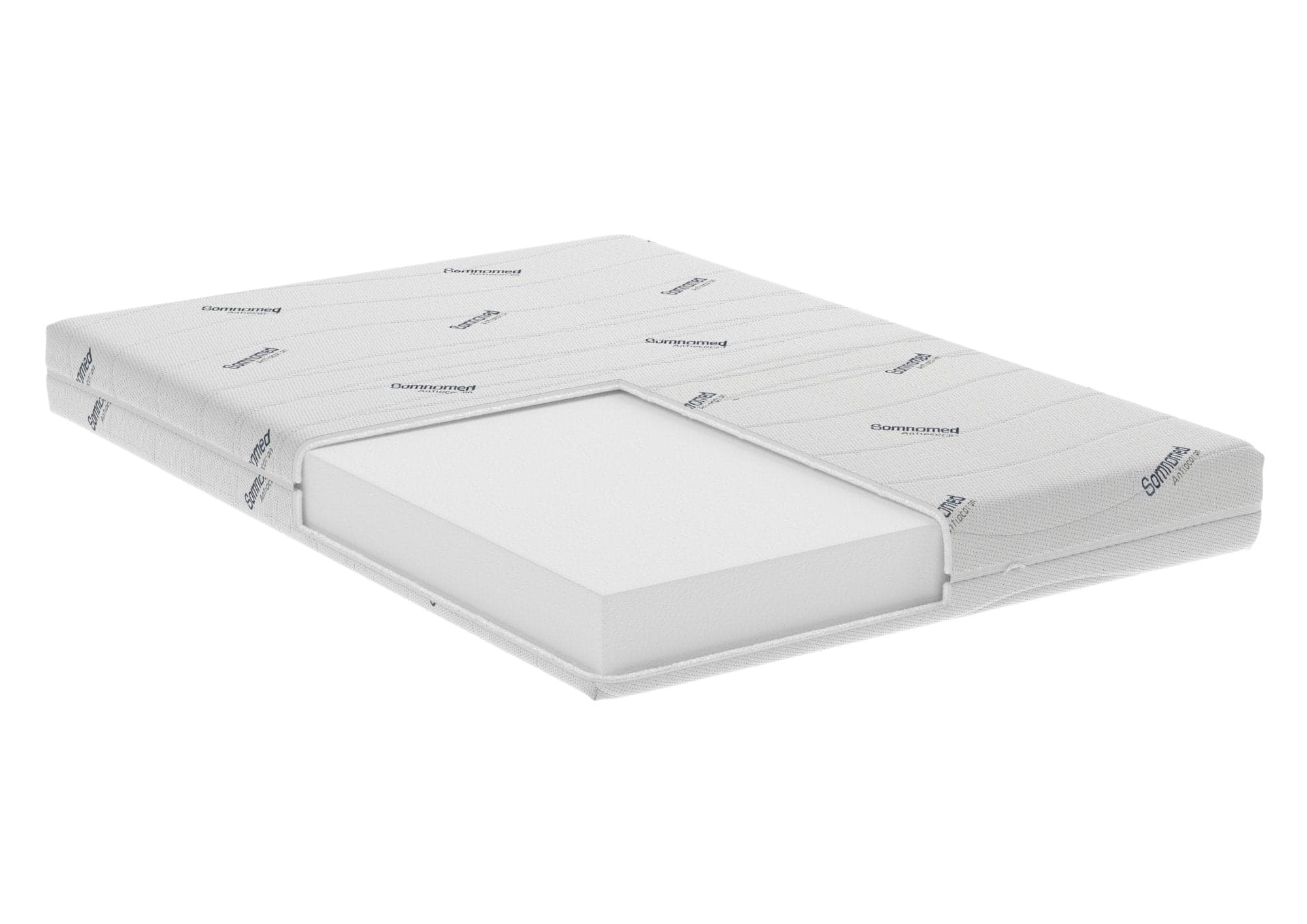 Saltea cu spumă poliuretanică Somnomed Antiacaria 160x200, înălțime 20 cm, pentru alergici, husă detașabilă și lavabilă cu tratament antiacarian, fermitate medie - 2