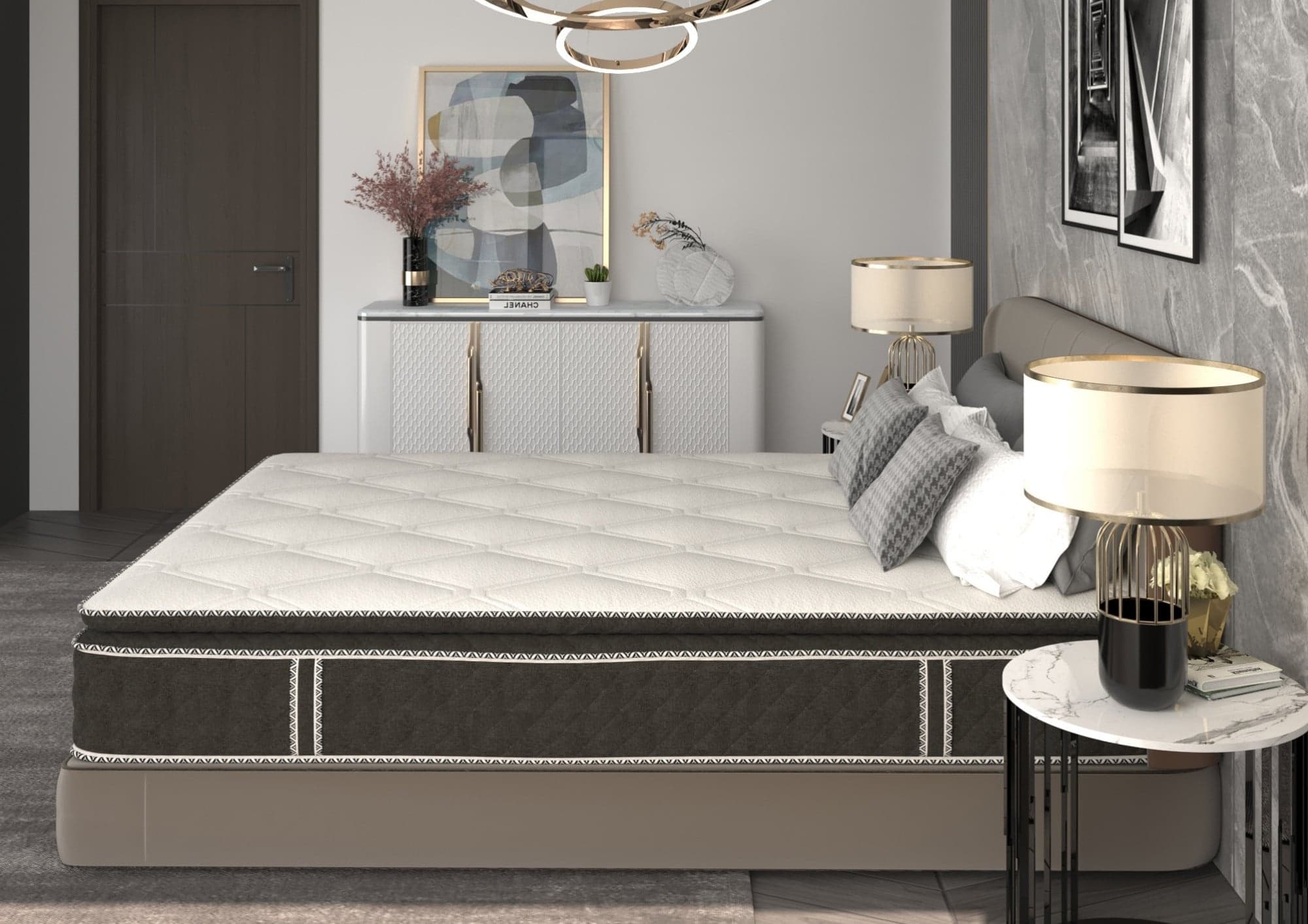 Saltea cu arcuri si memorie Somnexpert Top Confort 140x200x30, fermitate mediu-tare, cu topper integrat, cu manere - 4