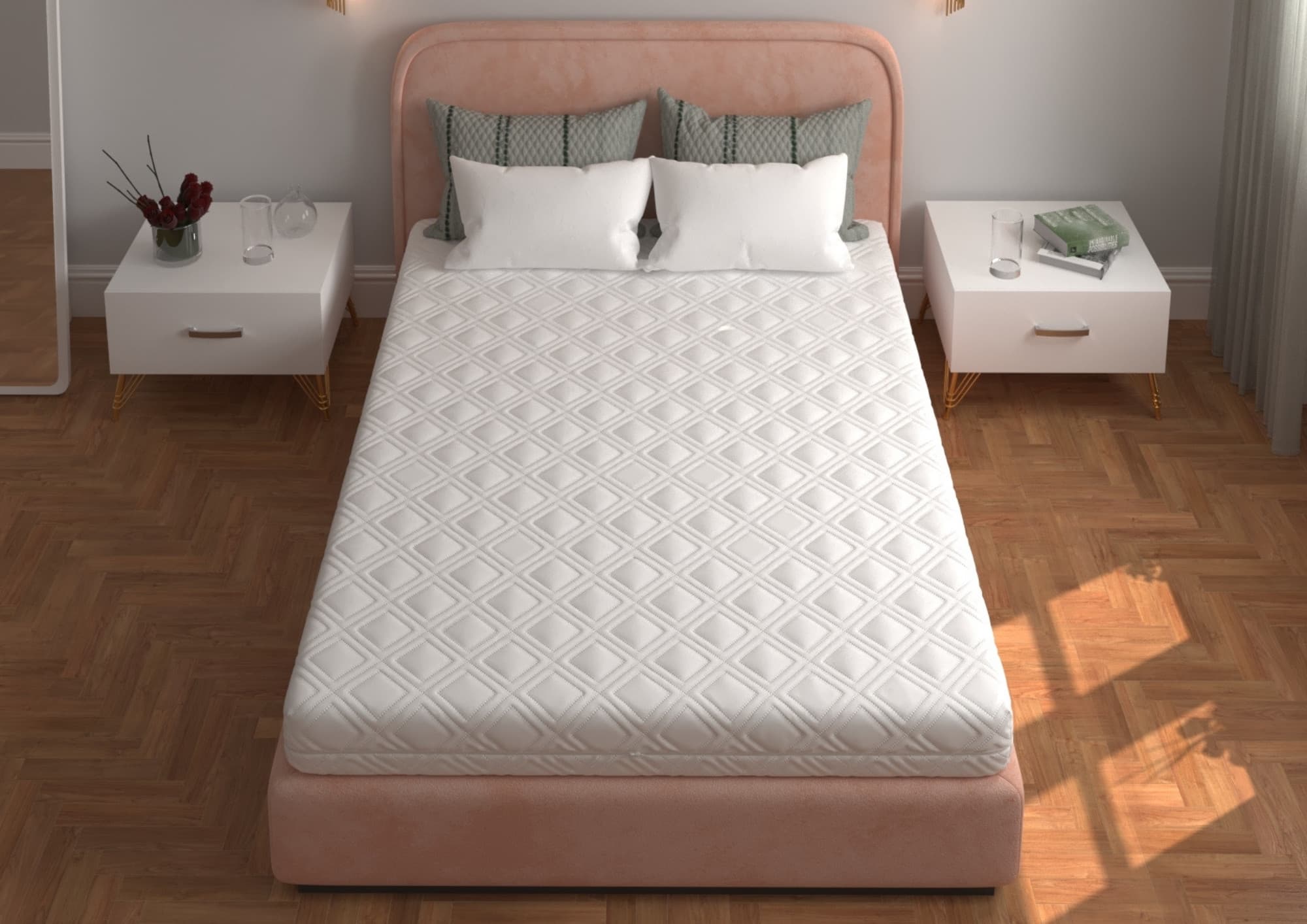 Saltea cu spumă poliuretanică SOMNART 90x200, înălțime 20 cm, ortopedică, husă detașabilă cu fermoar, rulată, fermitate medie - 3