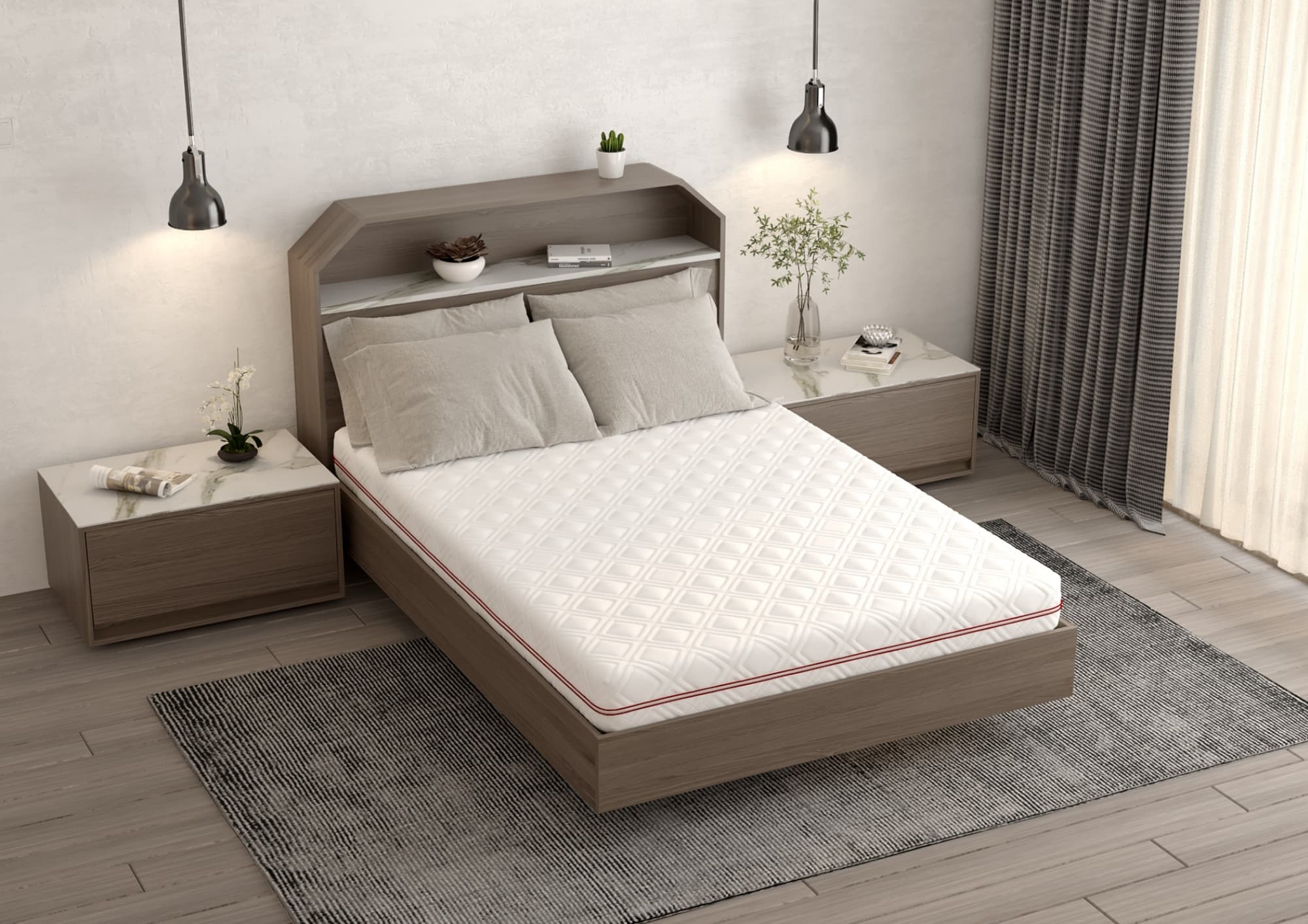 Saltea cu memorie SOMNART 100x200, înălțime 17 cm, ortopedică, husă detașabilă cu fermoar, fermitate medie