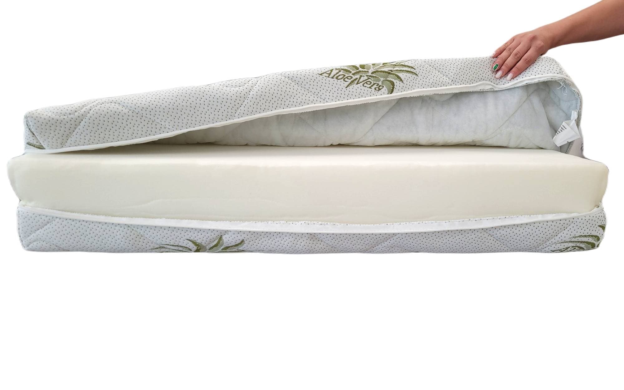 Husa  tricot detasabila nematlasata, Topper poliuretan, 80x190x5 cm