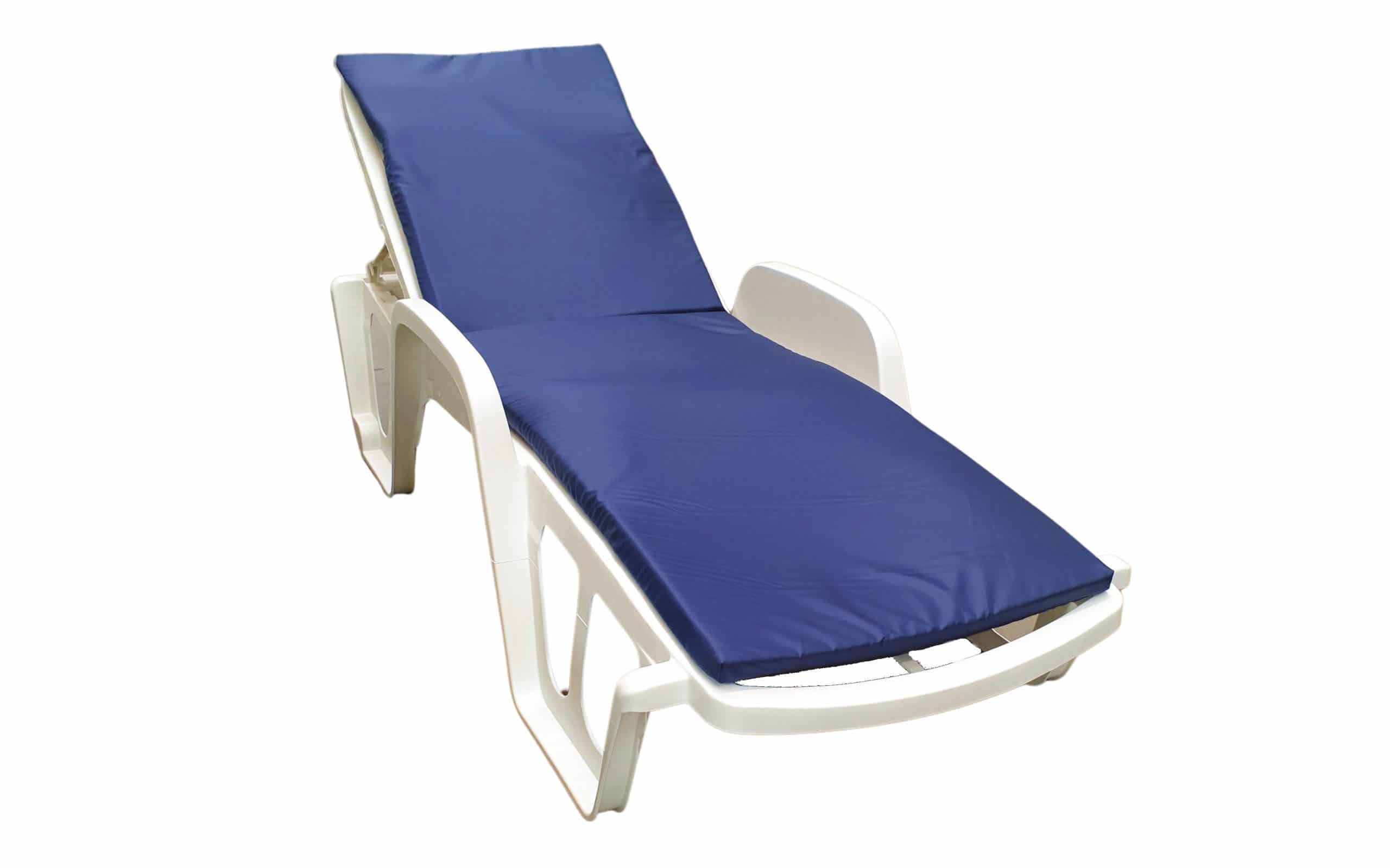 Saltea cu spumă poliuretanică Somnart 50x190, înălțime 4.5 cm, pentru șezlong, doua segmente, husă impermeabilă, culoare bleumarin